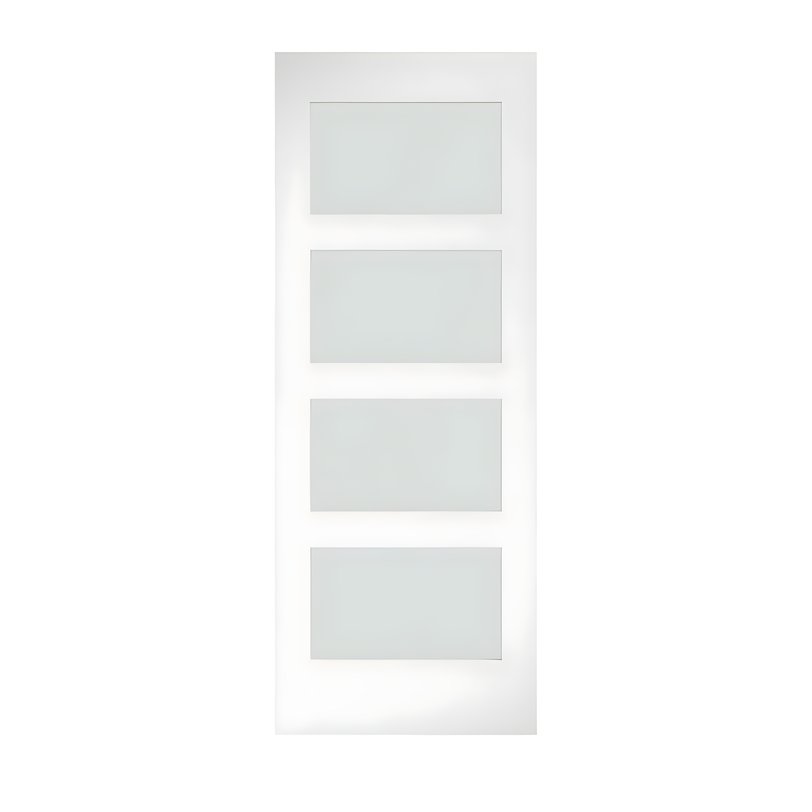 32'' x 84'' White Primed Frosted Glass 4-Panel Barn Door