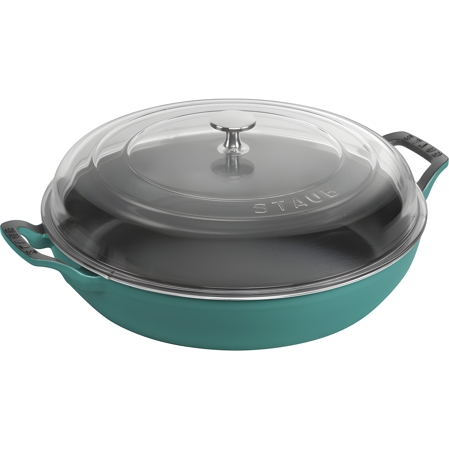 Turquoise 3.5-Quart Cast Iron Braiser with Glass Lid