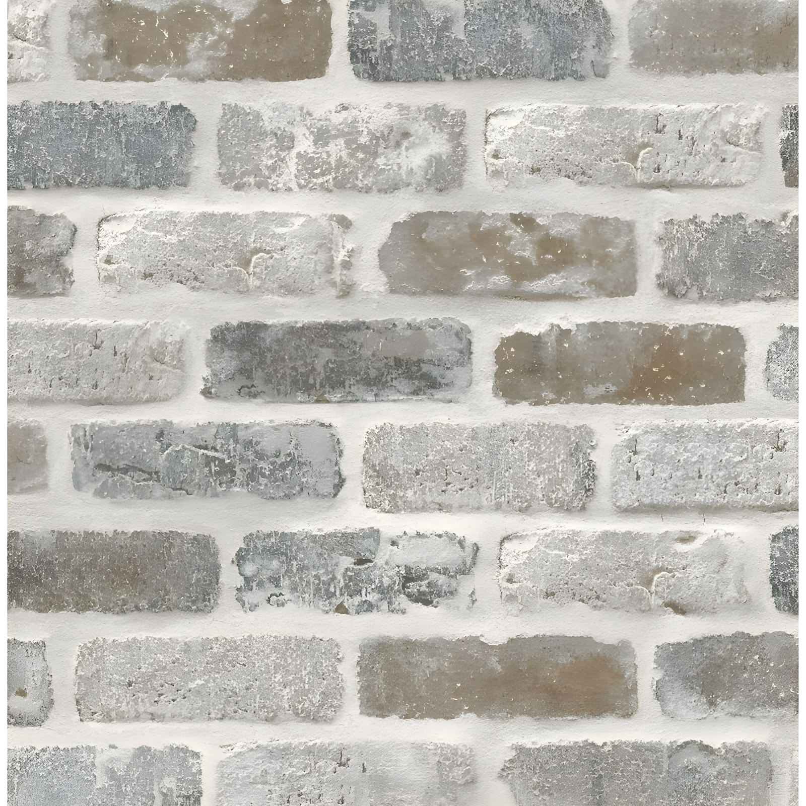 Gray and Brown Faux Brick Peel and Stick Wallpaper