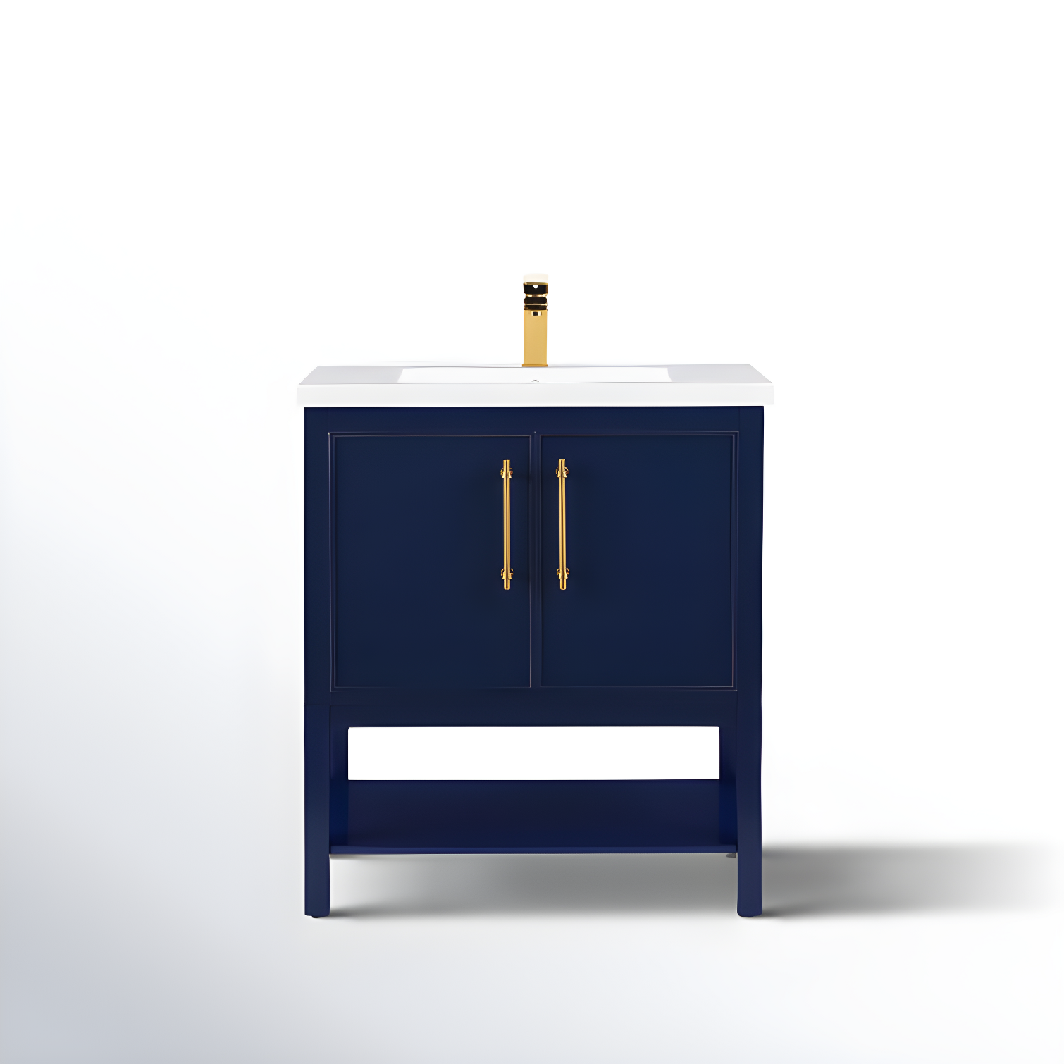 Jewell 30'' Navy Blue Single Bathroom Vanity with Ceramic Sink