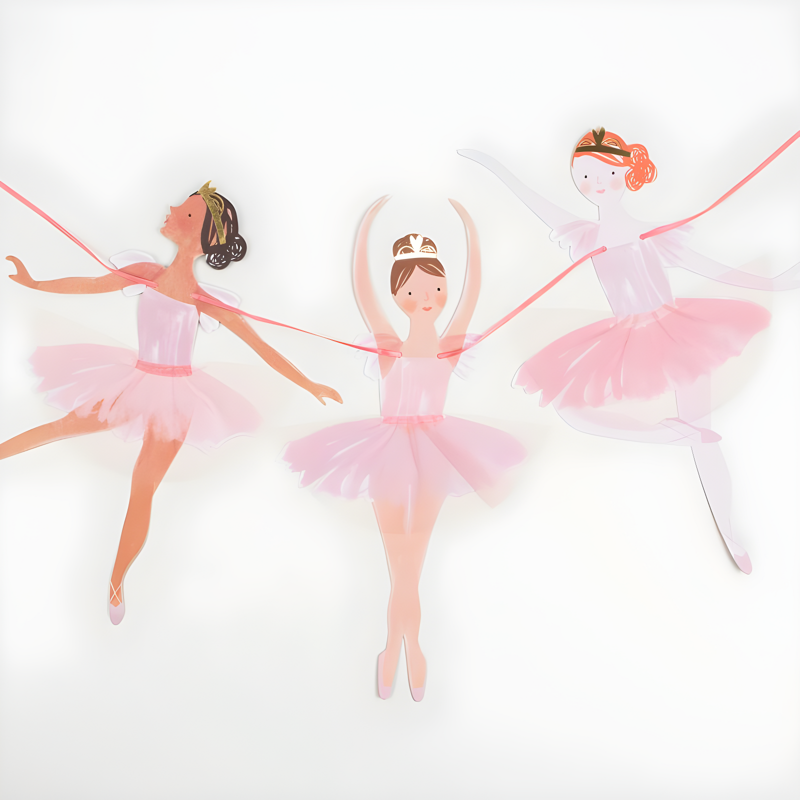 Pink Tulle Ballerina Garland with Dancing Figures