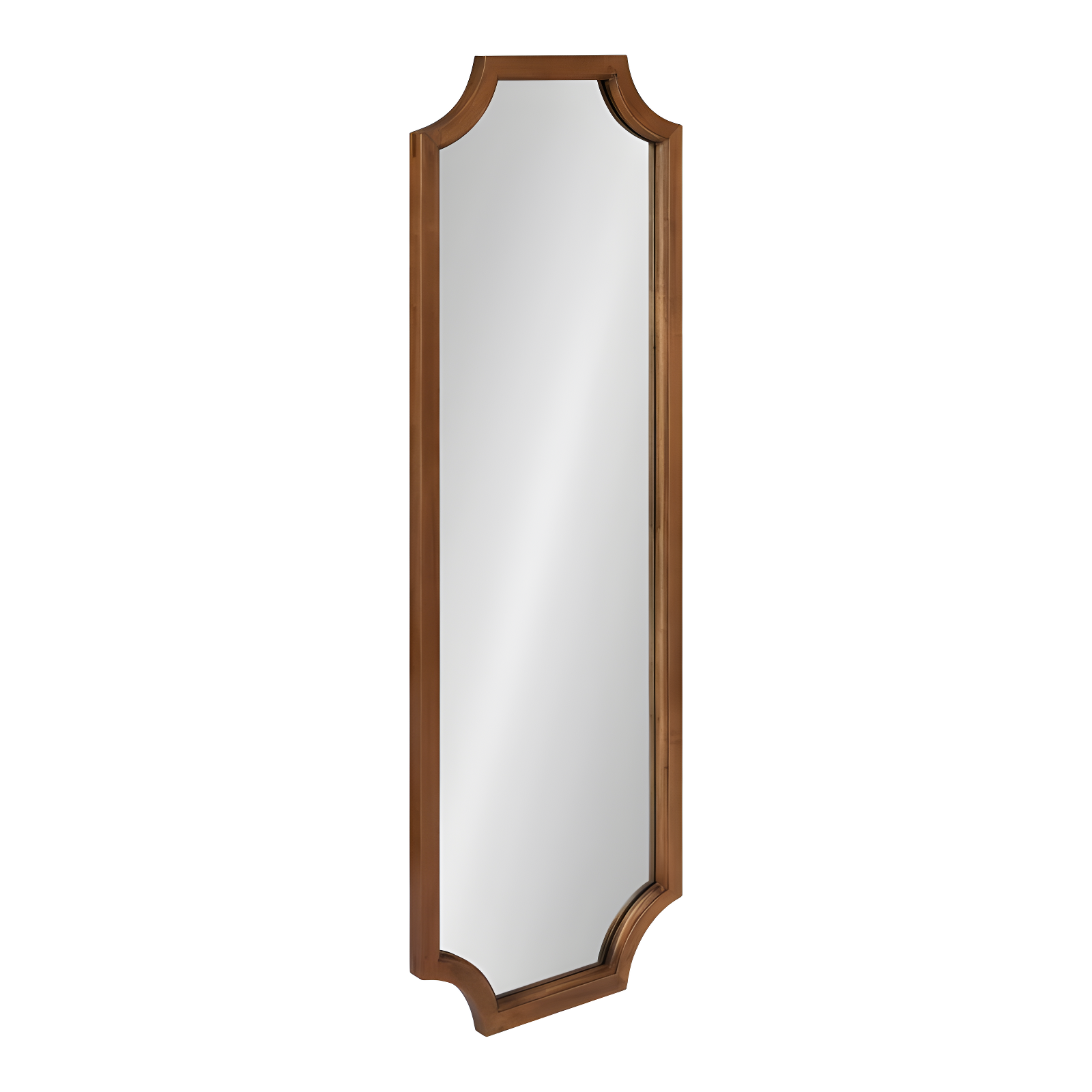 Rustic Brown Scalloped Wood Wall Mirror