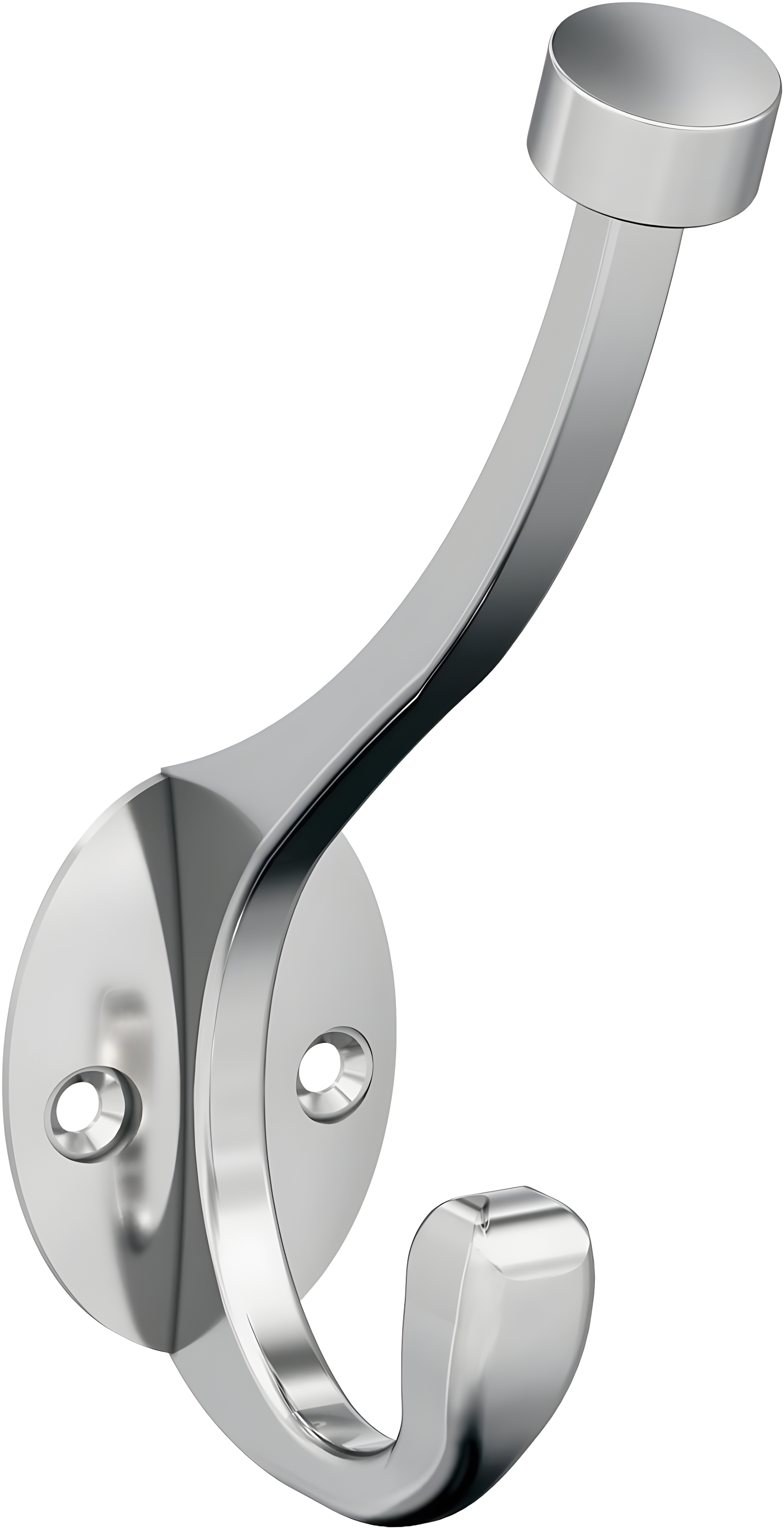 Polished Chrome Double Prong Decorative Wall Hook