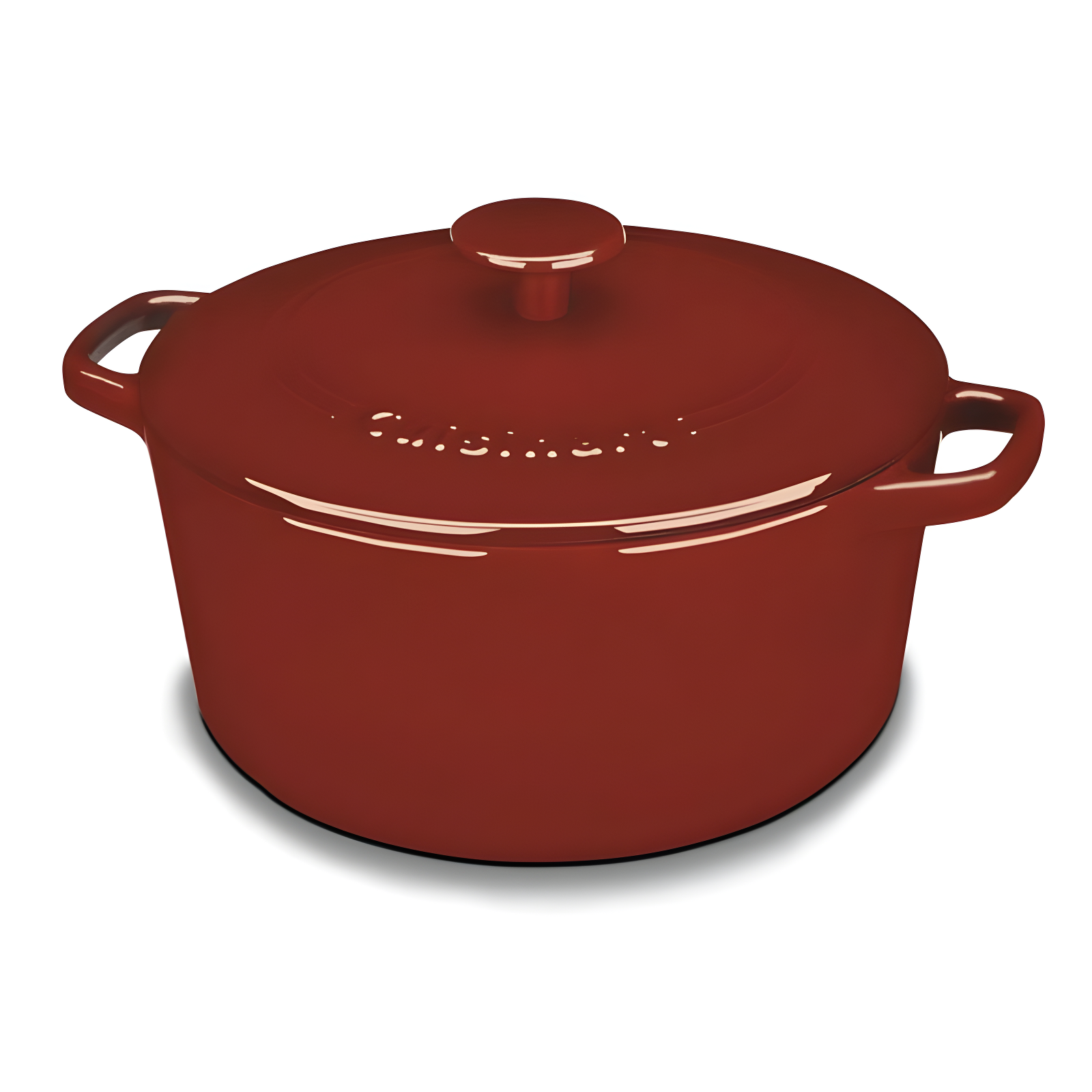 Cardinal Red Enameled Cast Iron 5 Qt. Round Dutch Oven