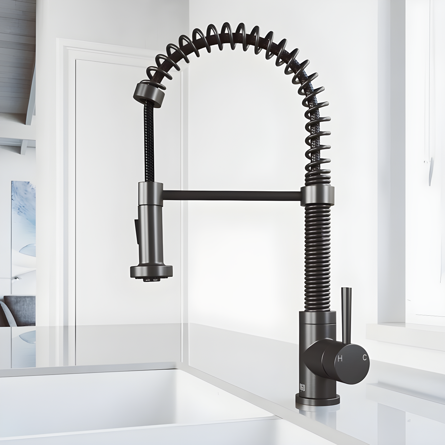 Edison Graphite Black Stainless Steel Pull-Down Kitchen Faucet