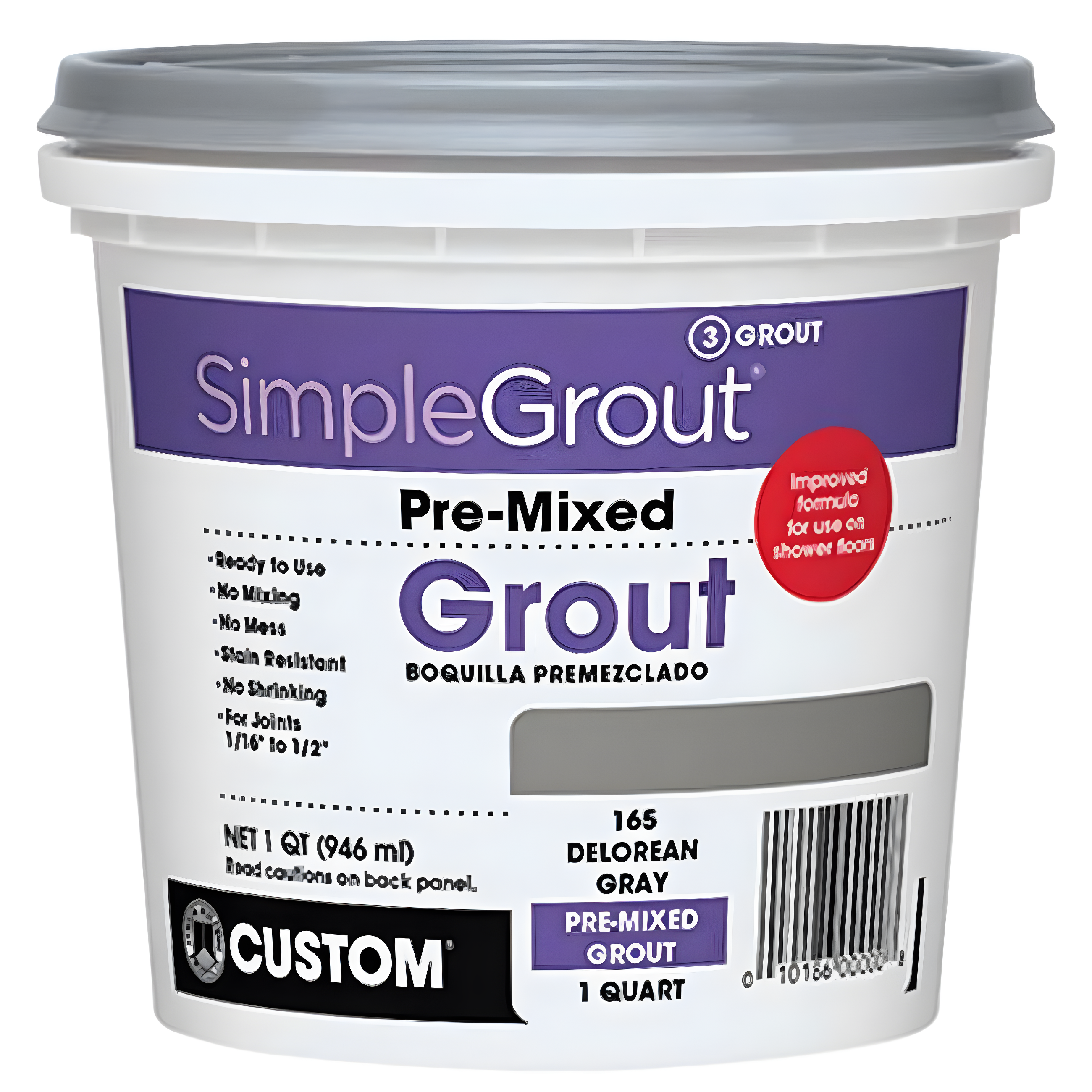 Delorean Gray 1-Quart Pre-Mixed Grout for Tile and Stone