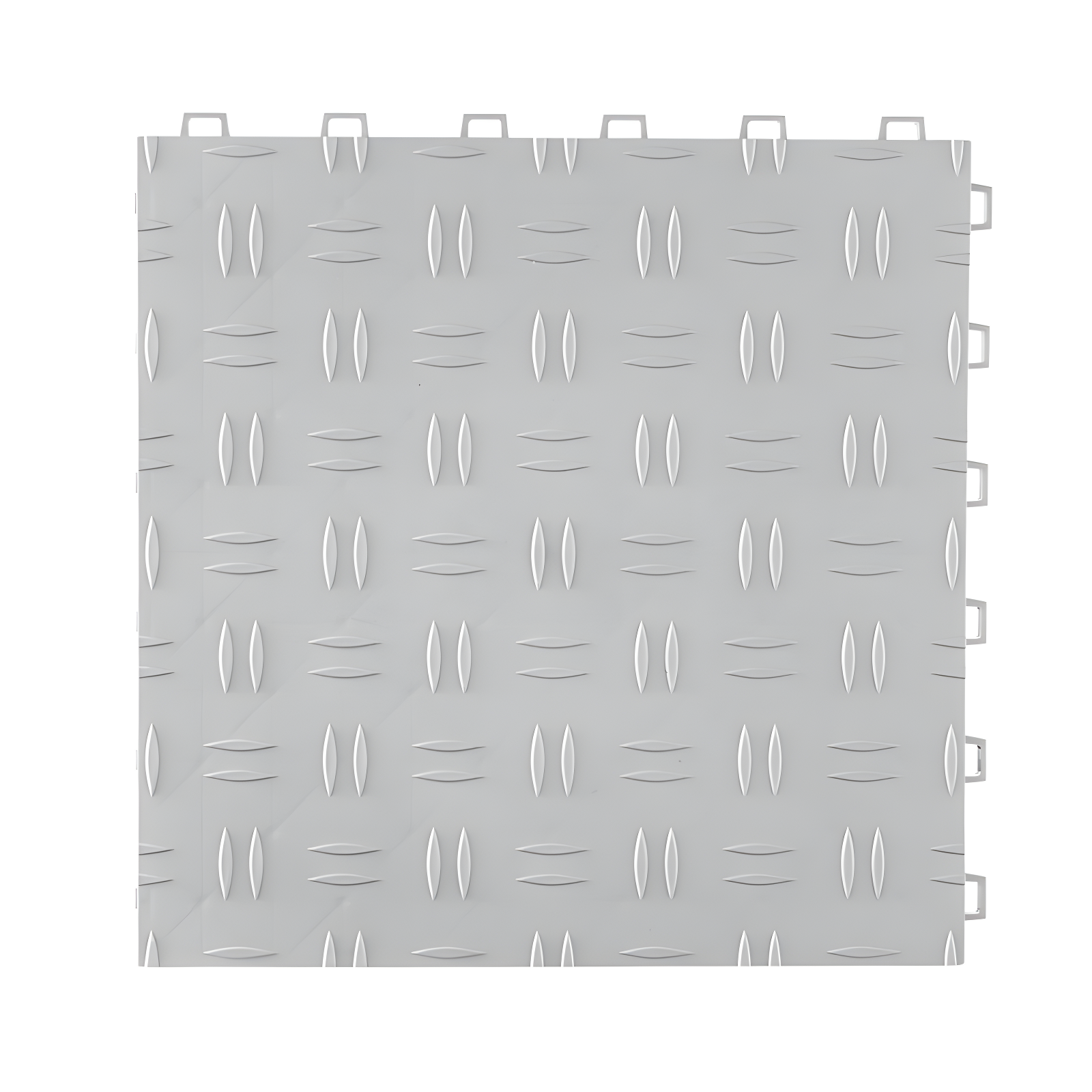 Silver Interlocking Garage Floor Protection Tiles, 12 x 12 in, Pack of 25