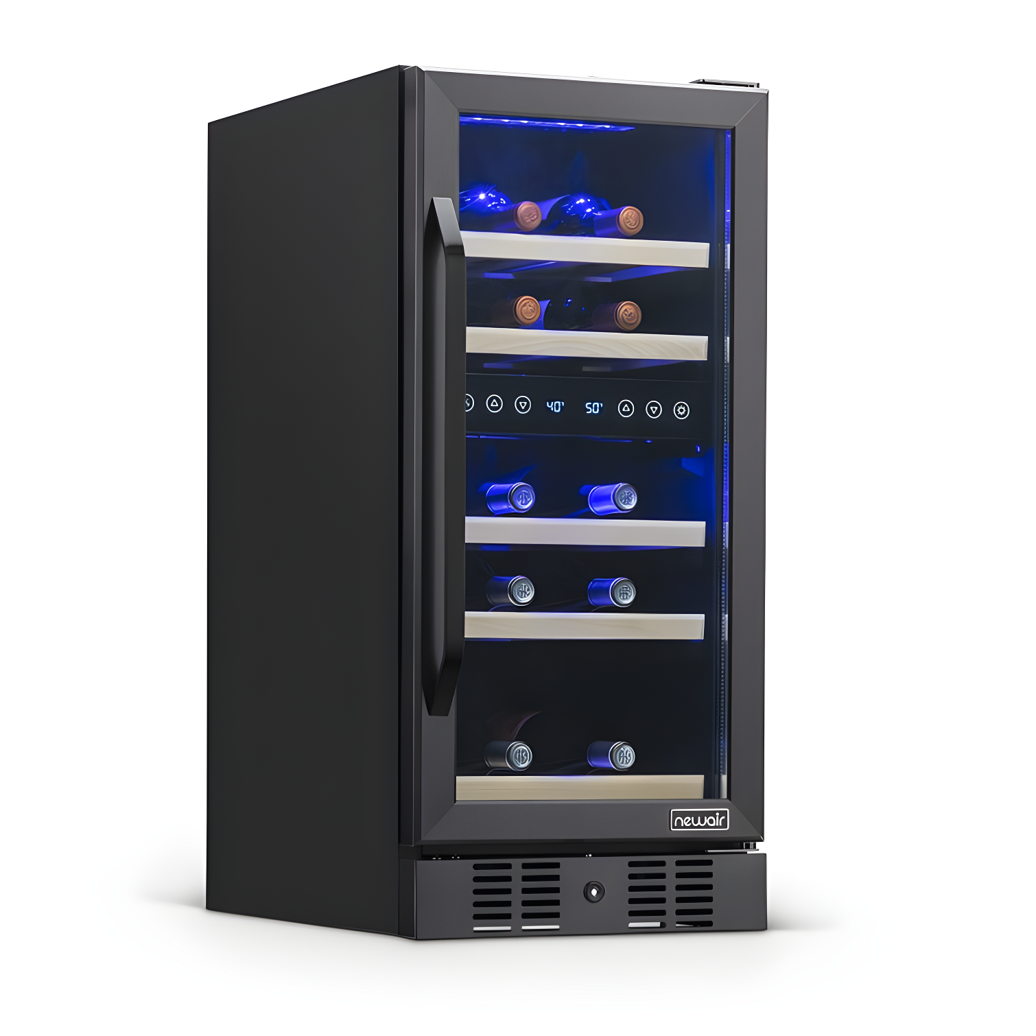 29 Bottle Black Stainless Steel Dual Zone Wine Refrigerator