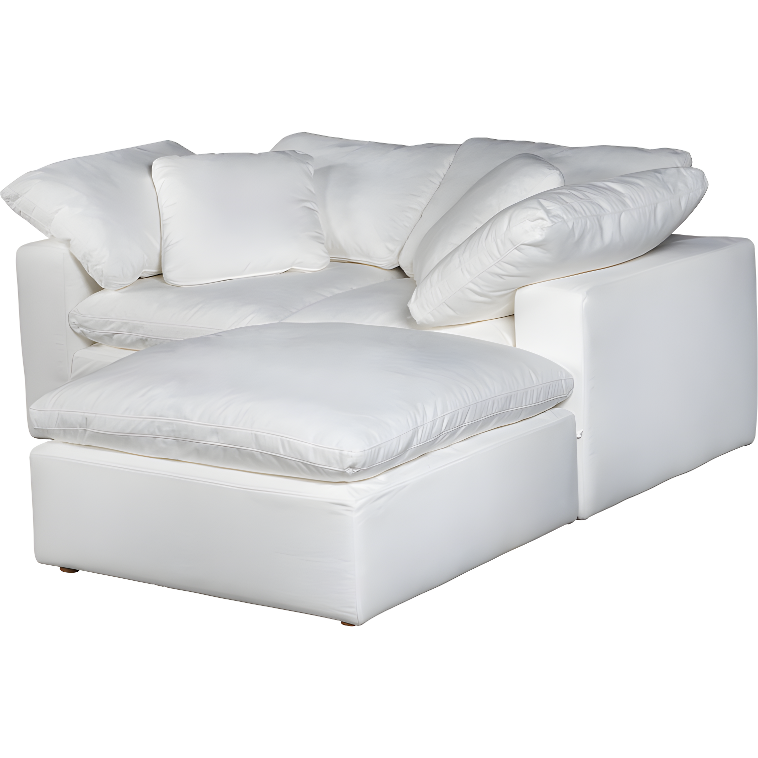 Chilton Nook 3-Piece White Microfiber Modular Sectional with Ottoman