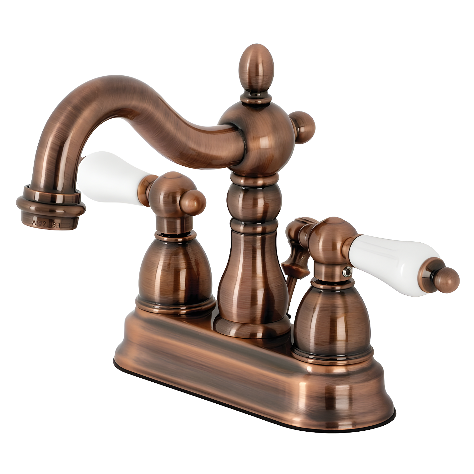 Heritage Antique Copper Dual-Lever Centerset Bathroom Faucet