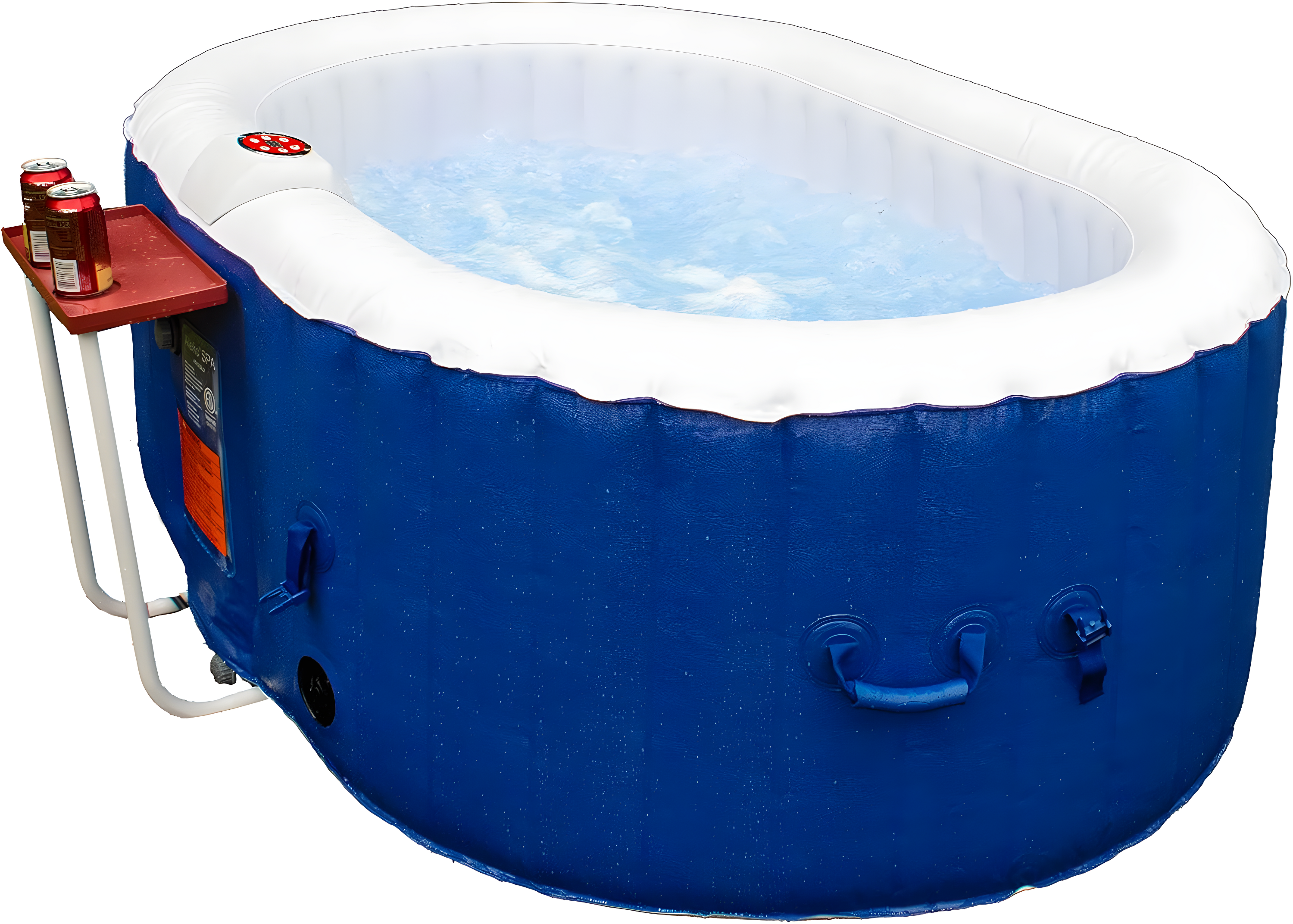 Aleko Blue Oval 2-Person Inflatable Hot Tub with Drink Tray