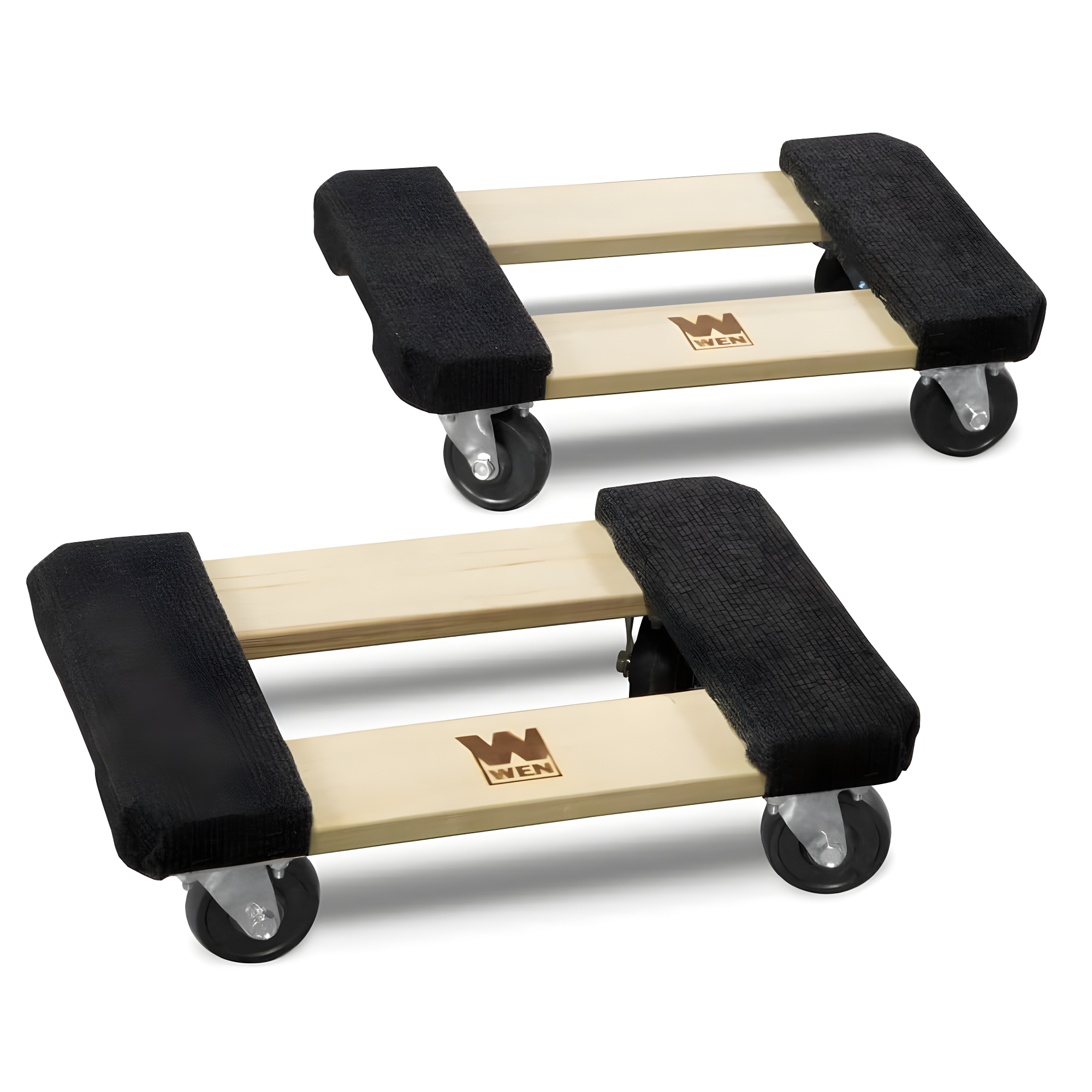 WEN 12x18 Hardwood Furniture Dolly with Carpeted Surface, 2-Pack