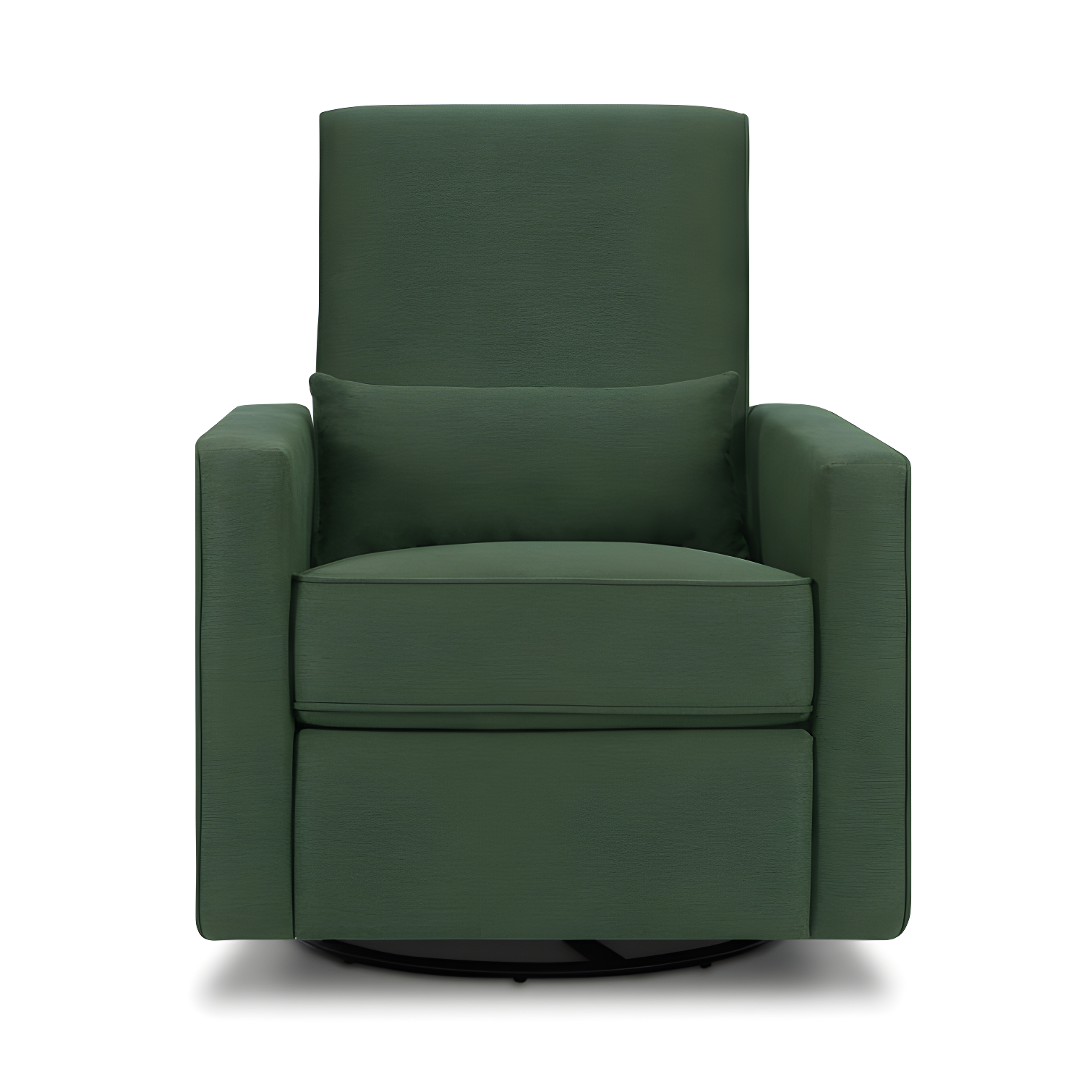 Pine Green Swivel Recliner with Wood Frame