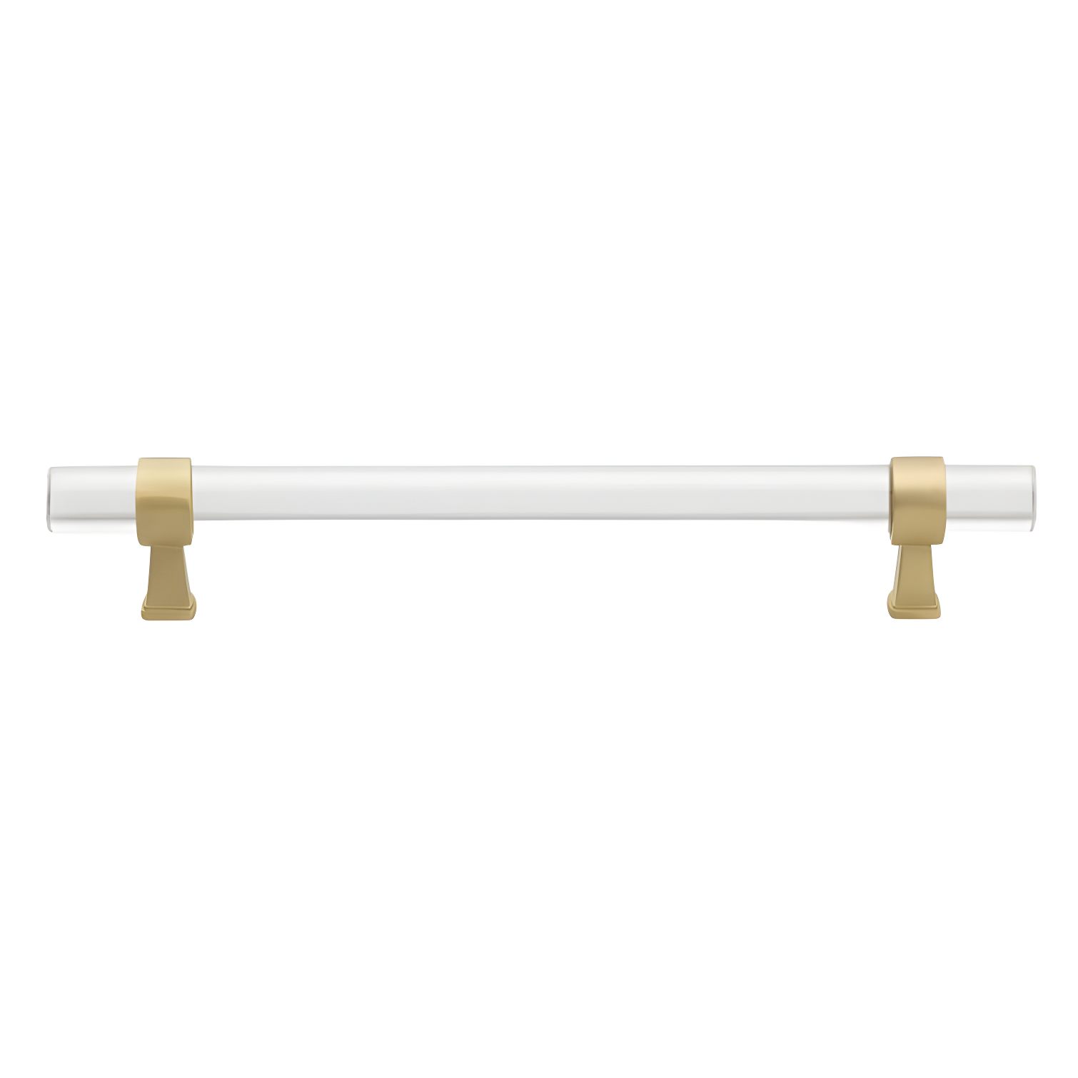 Clear Acrylic and Satin Gold Bar Pull with Mounting Hardware