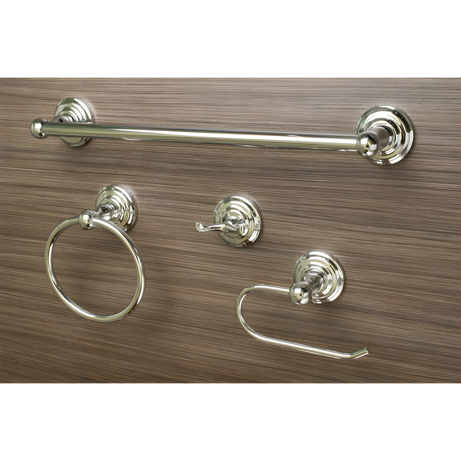 Boulder Polished Chrome 4-Piece Bathroom Hardware Set