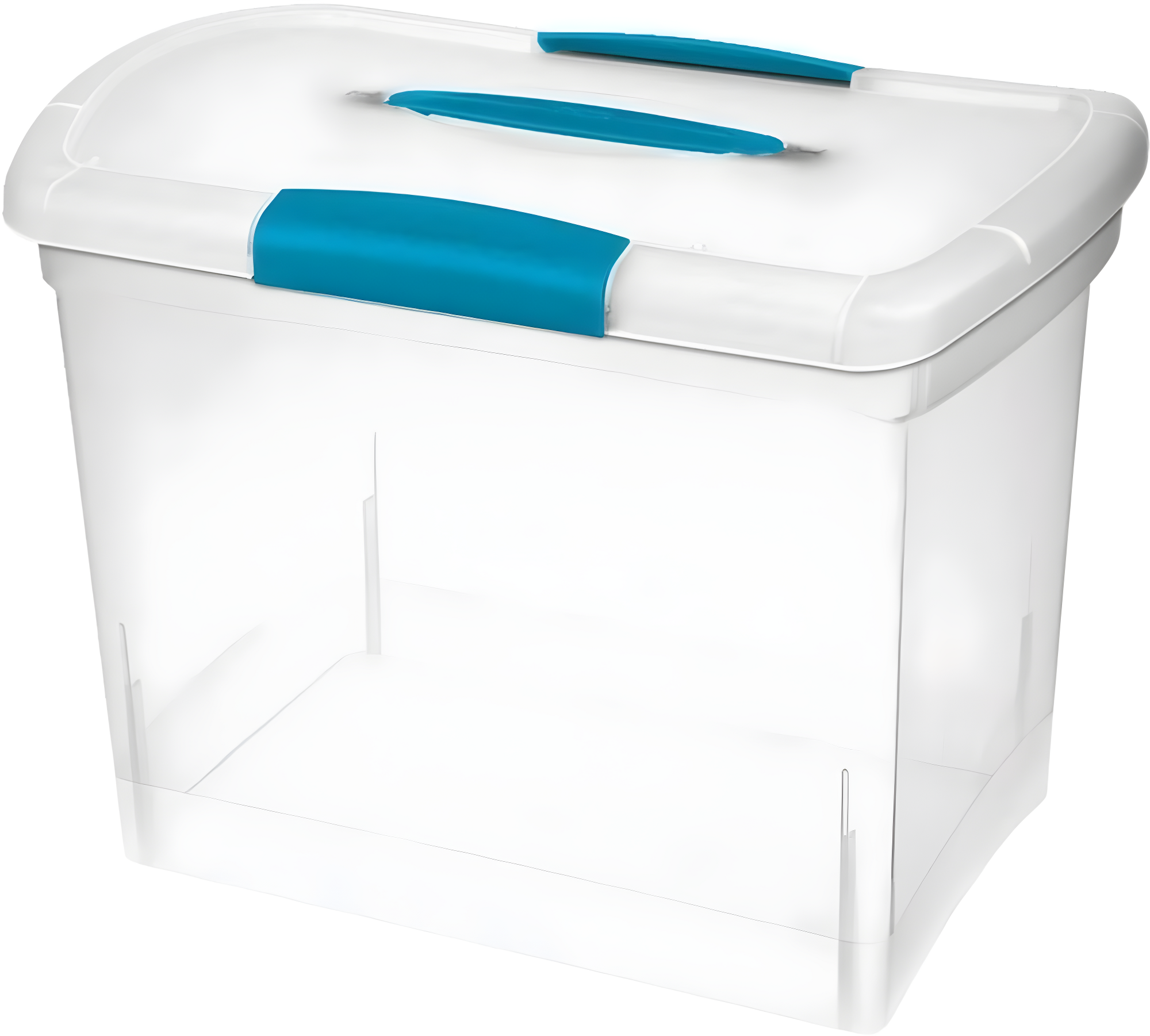 Clear Polypropylene Nesting Storage Box with Lid and Handle