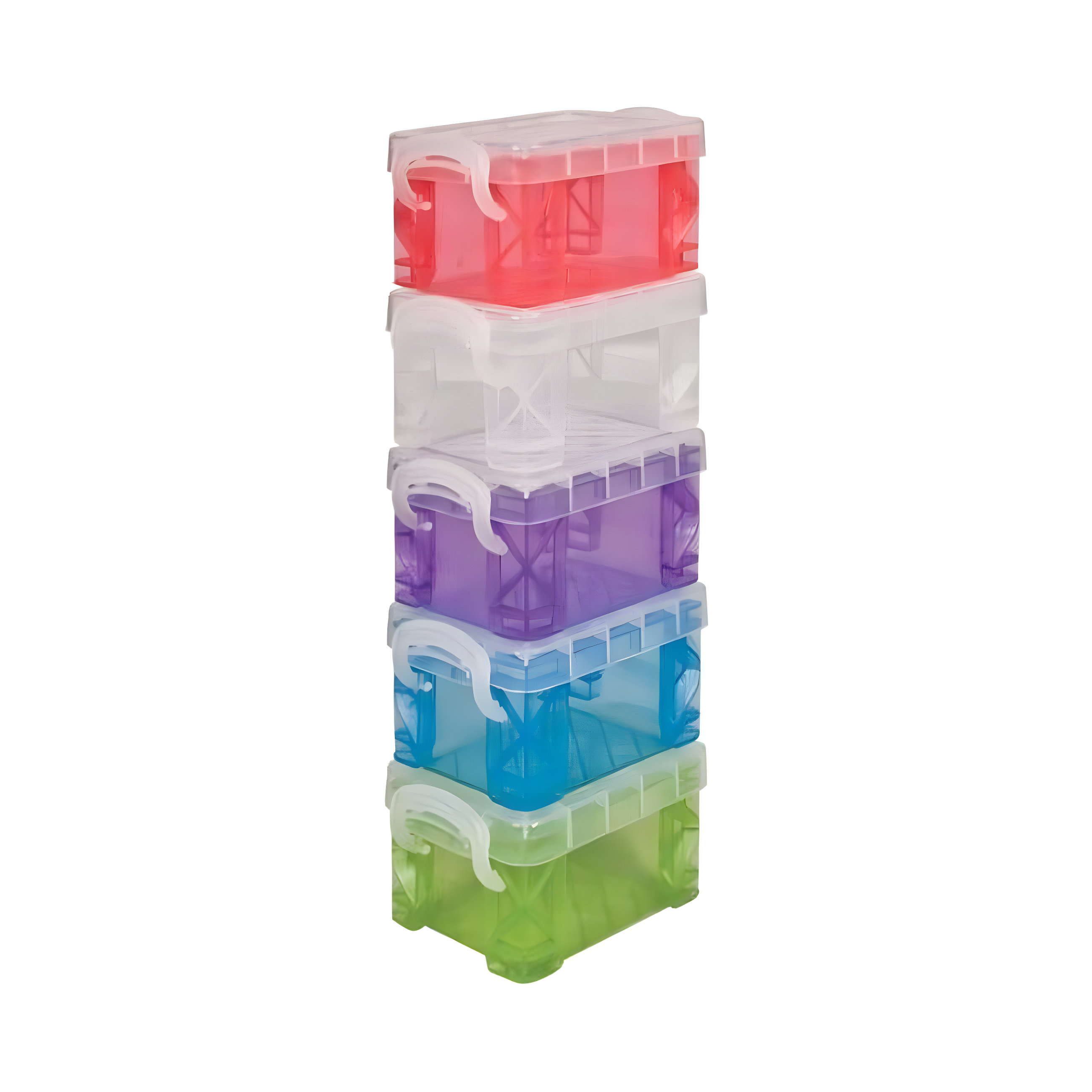 Assorted Color Stackable Plastic Lidded Laboratory Boxes