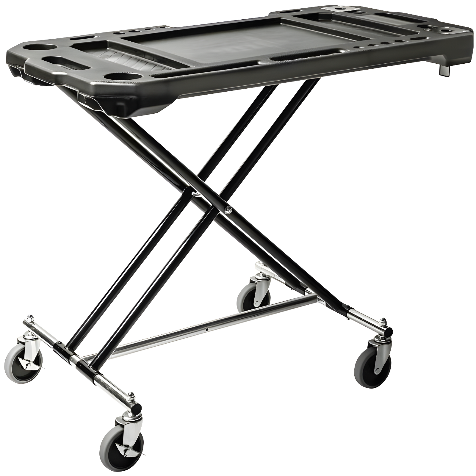 Black Adjustable 3-in-1 Work Table and Dolly Cart