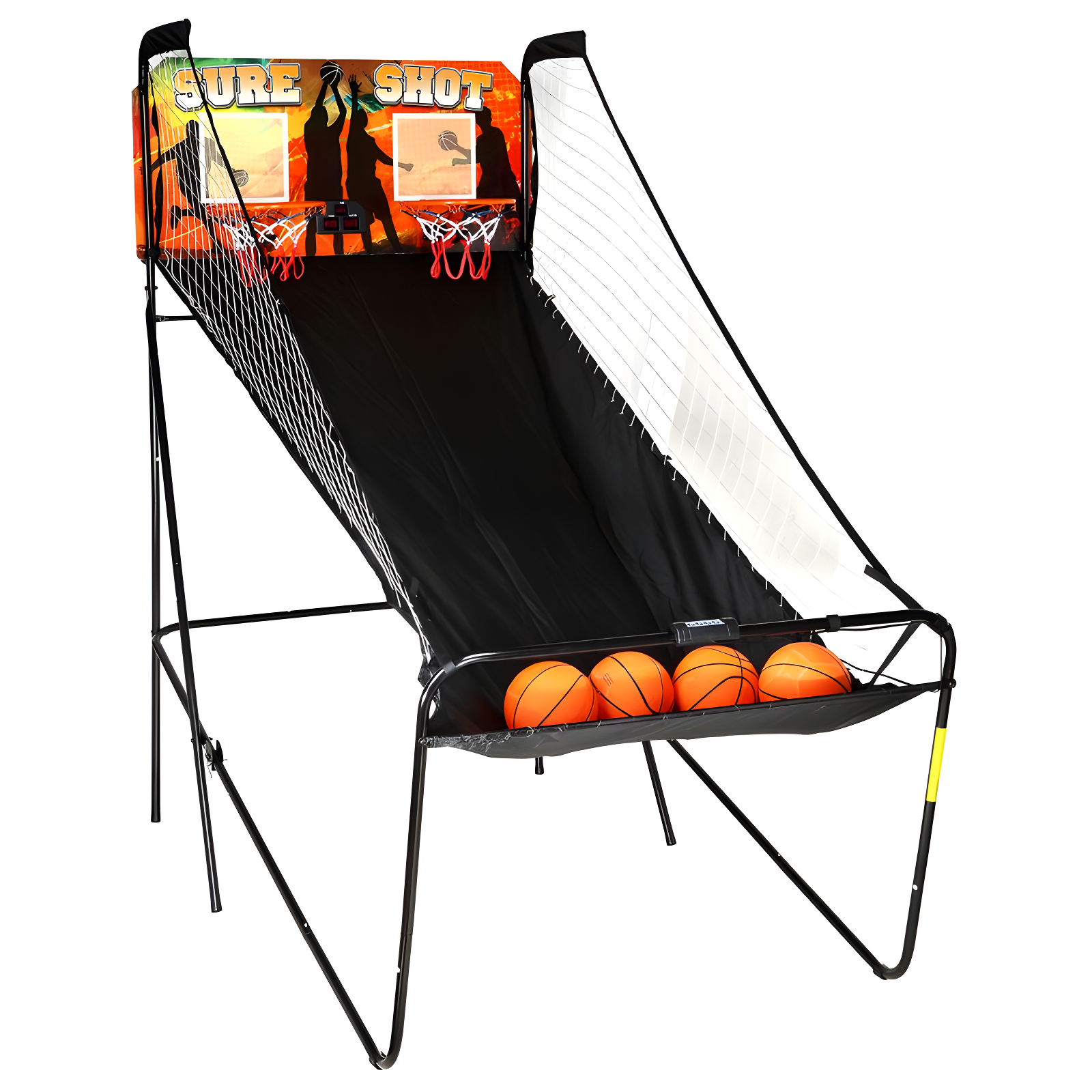 Sure Shot 81-Inch Black and Orange Dual Basketball Arcade Game