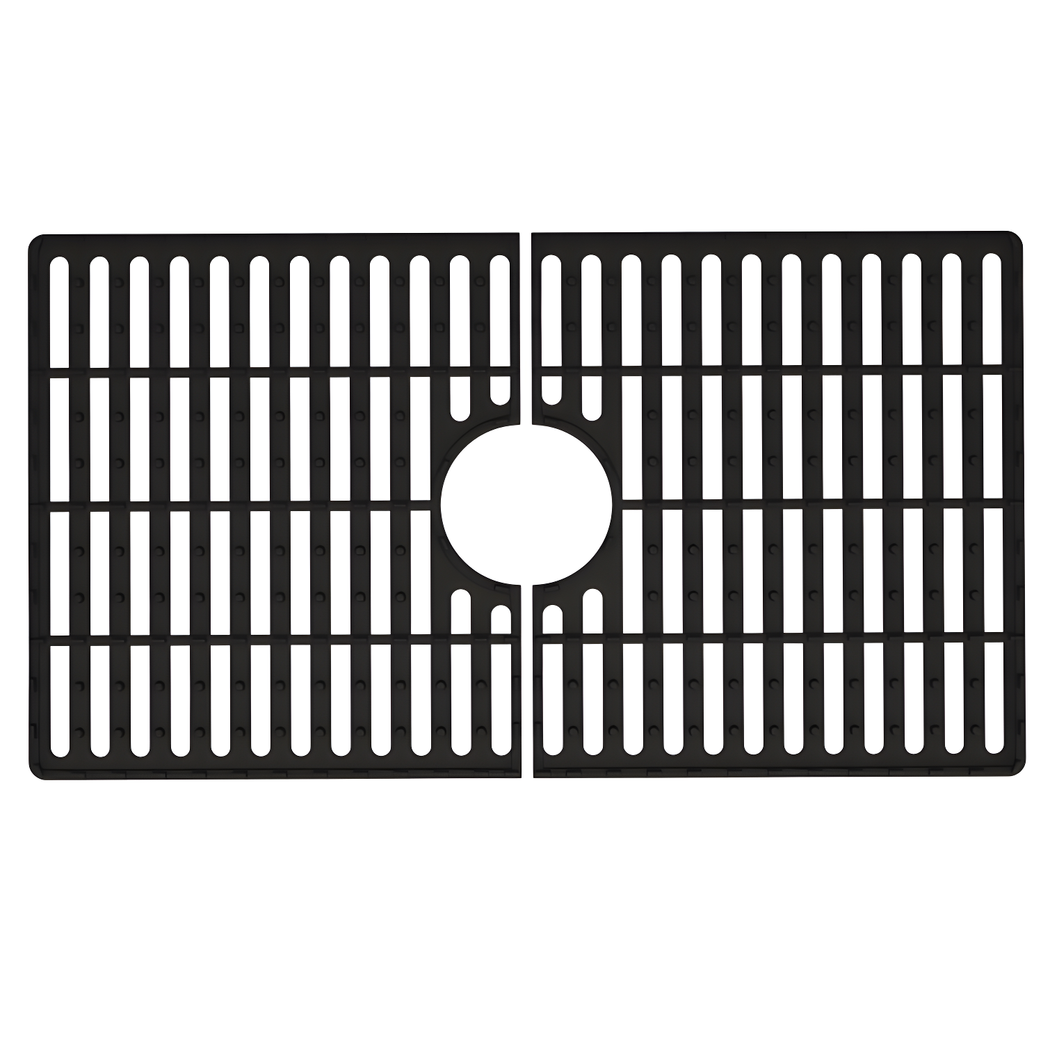 27" x 15" Matte Black Silicone Kitchen Sink Bottom Grid