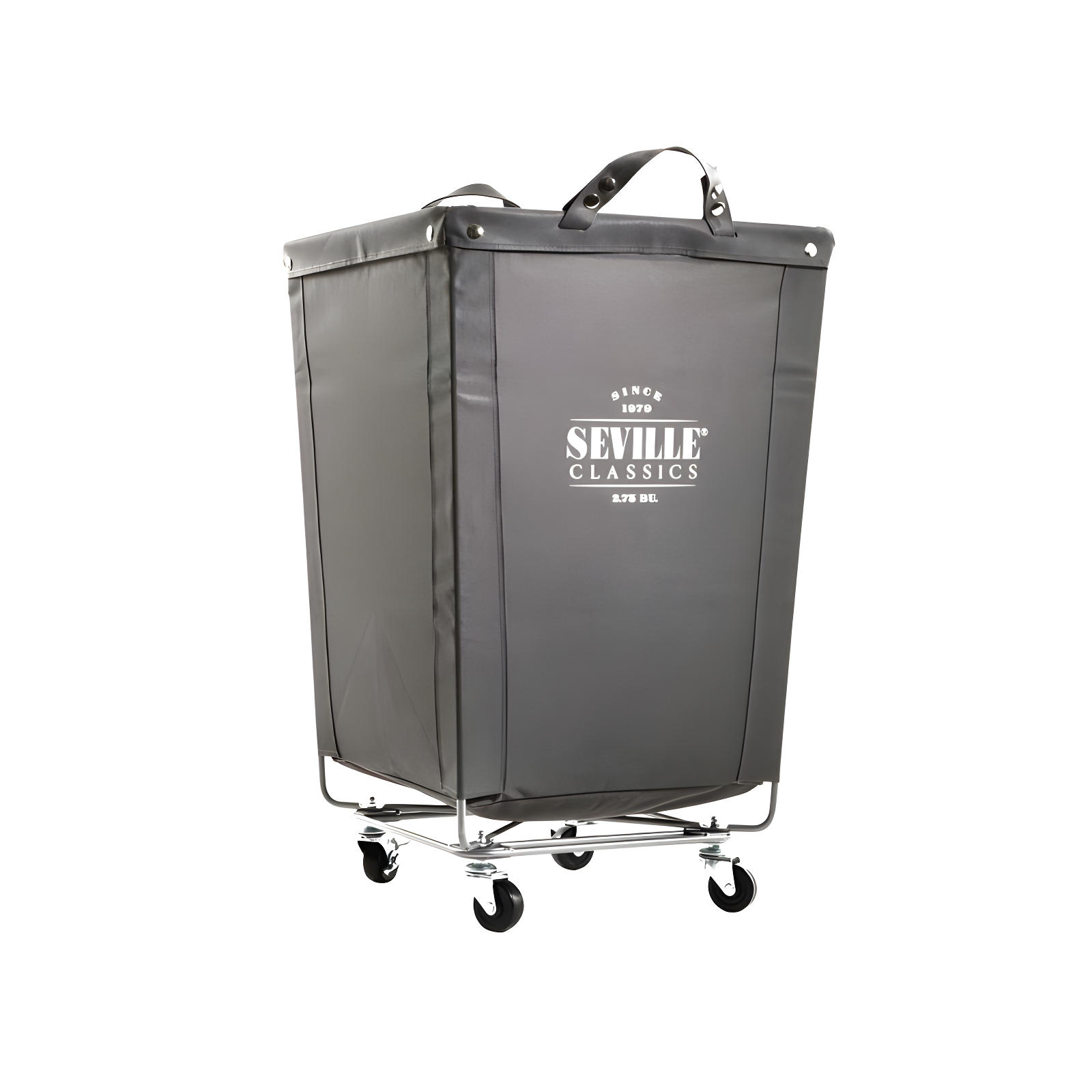 Gray Heavy Duty Canvas Laundry Hamper with Wheels