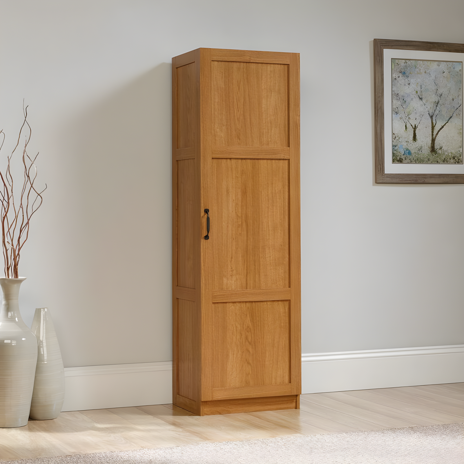 Highland Oak Freestanding Office Storage Cabinet with Adjustable Shelves