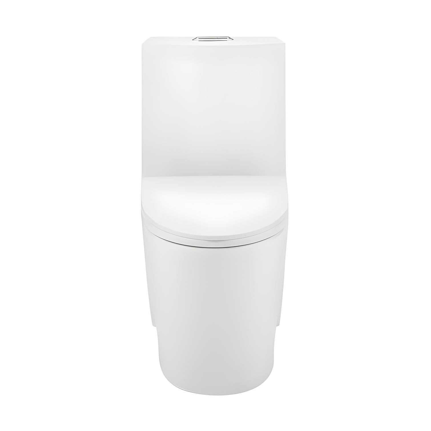 Glossy White Elongated One-Piece Toilet with Dual Flush