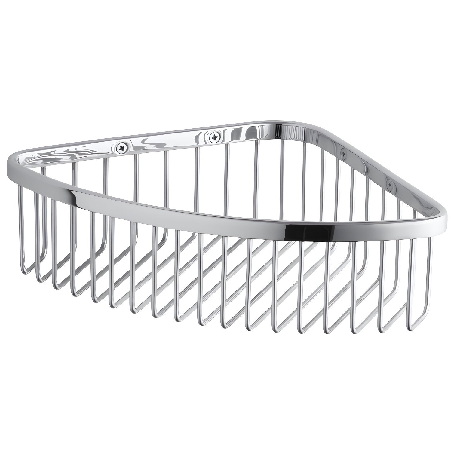 Polished Stainless Steel Corner Shower Basket