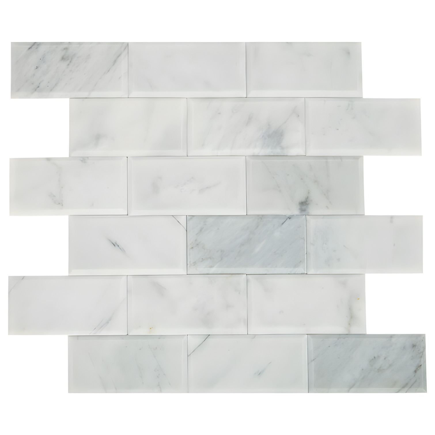 White Carrara Marble Peel and Stick Subway Tile