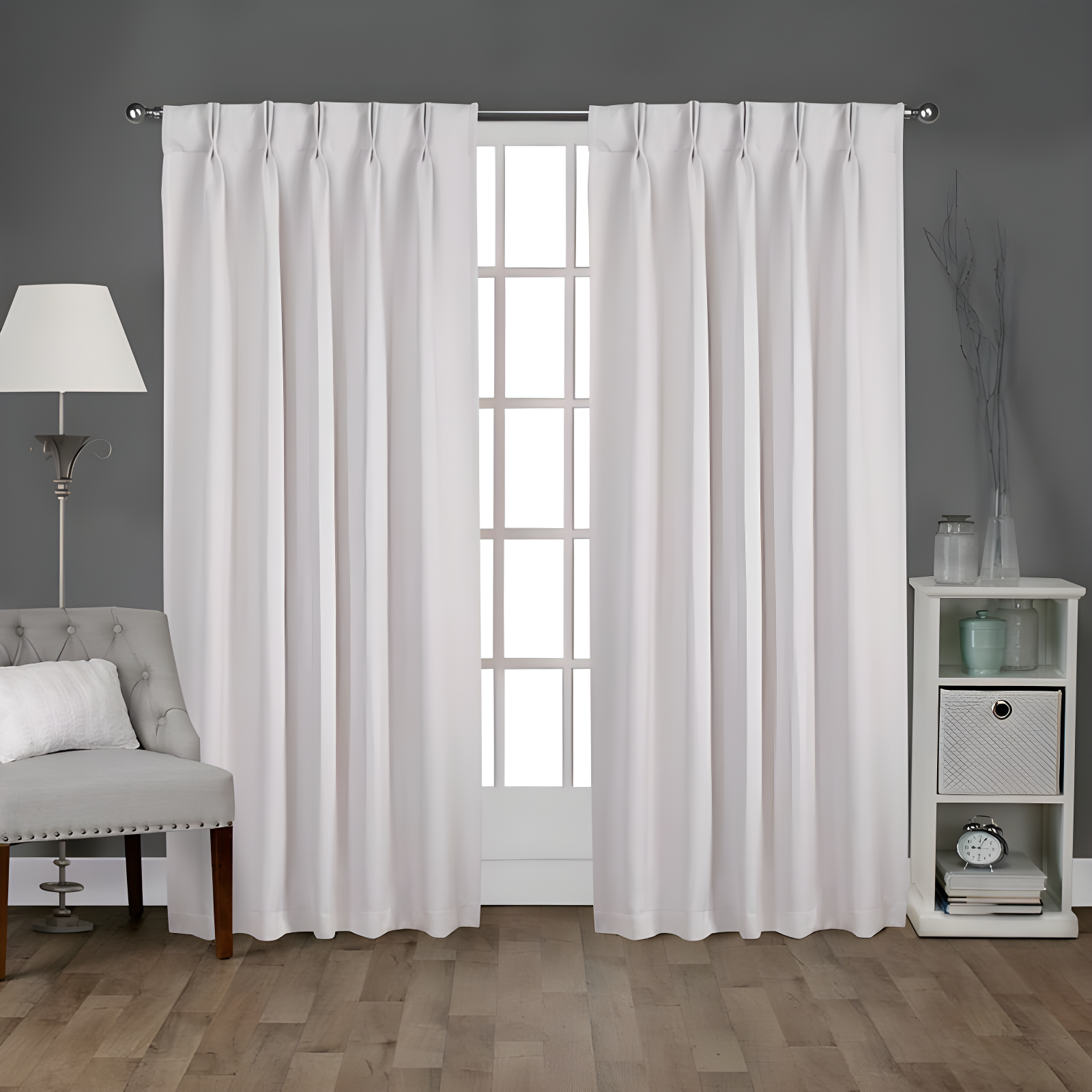 Vanilla Blackout Pinch Pleat Linen-Polyester Window Curtains