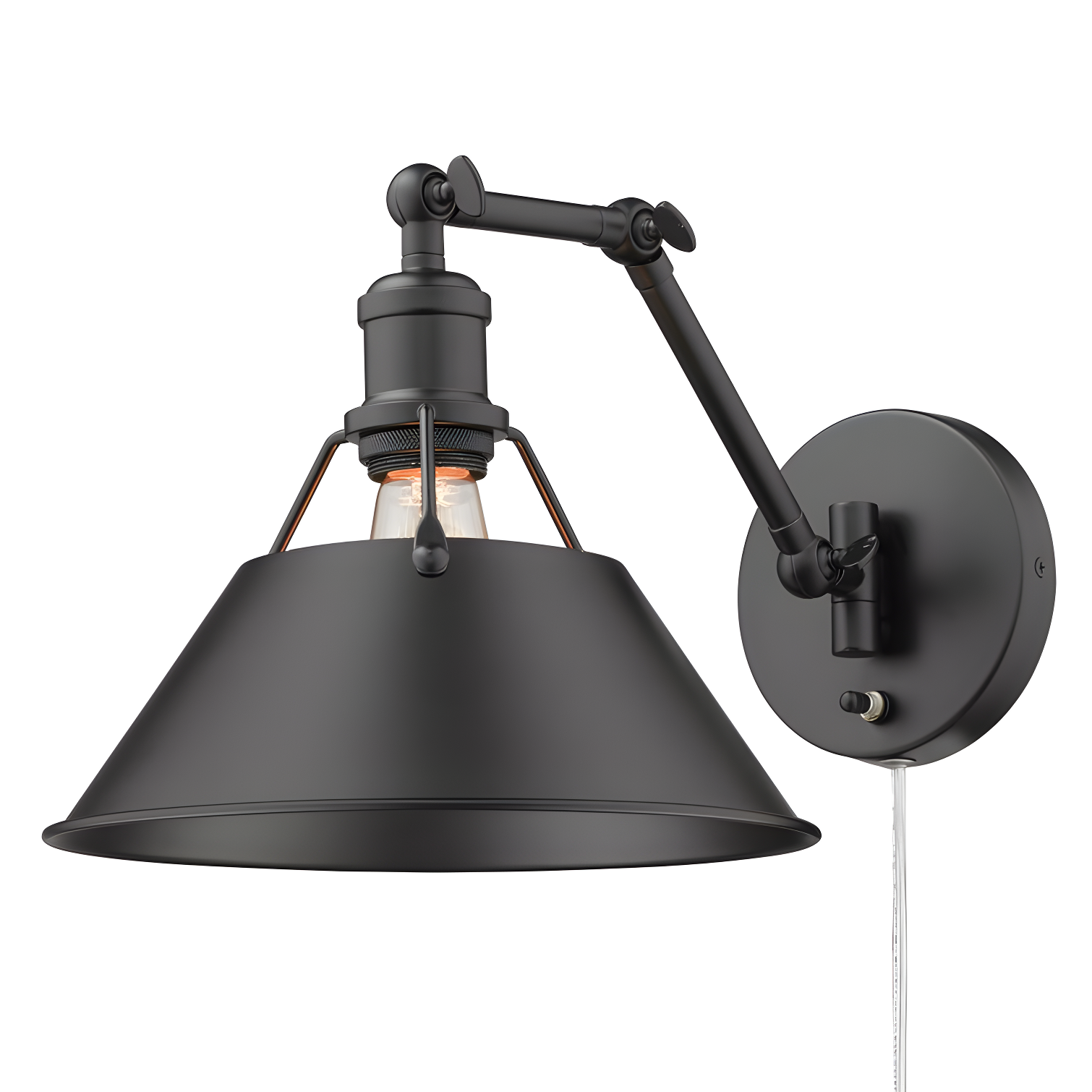 Orwell Matte Black Industrial Swing Arm Sconce