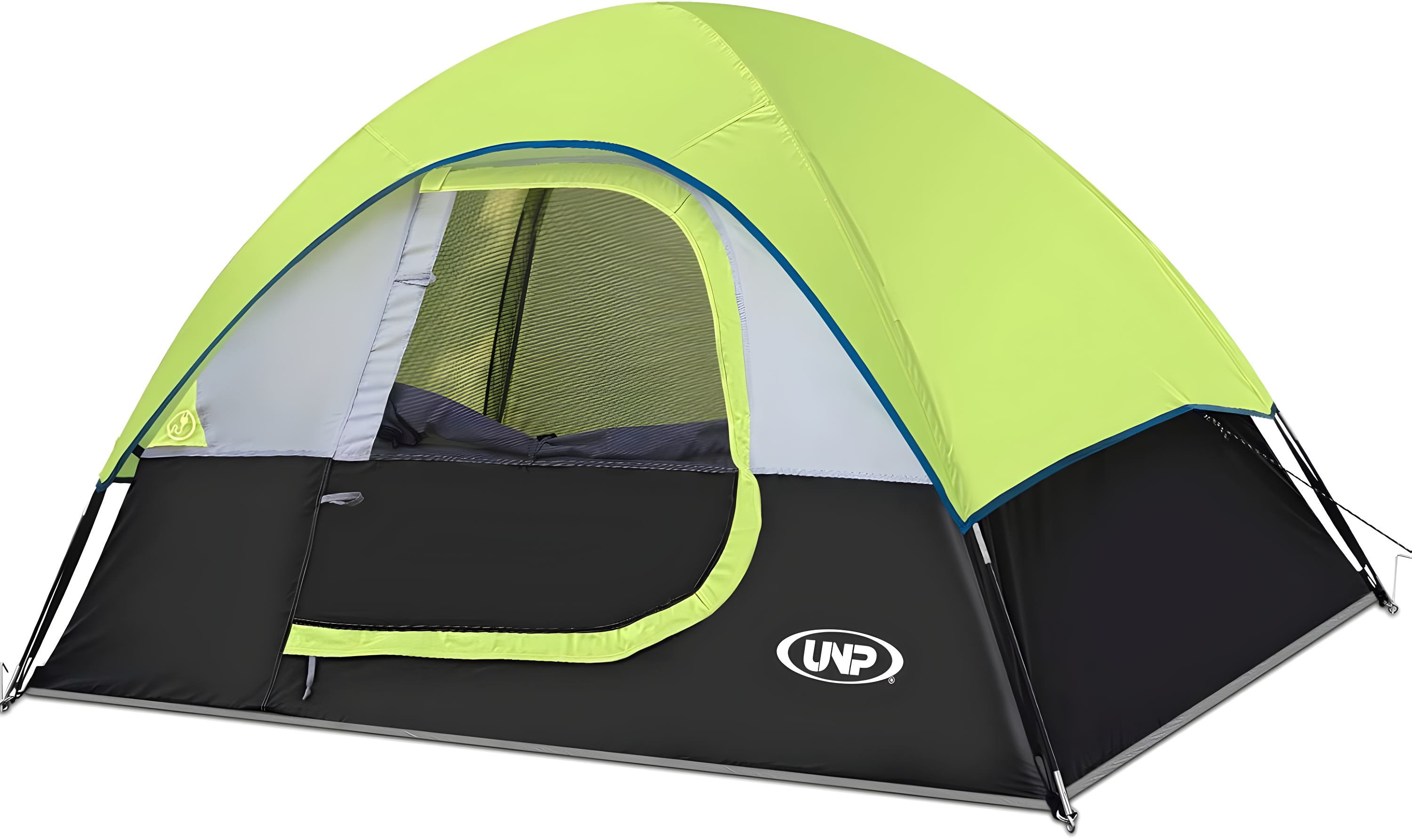 Fluorescent Green 2-Person Waterproof Camping Tent with Rainfly