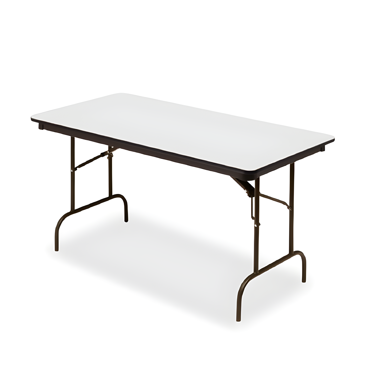 Durable Gray 60" Laminate Folding Table with Steel Frame