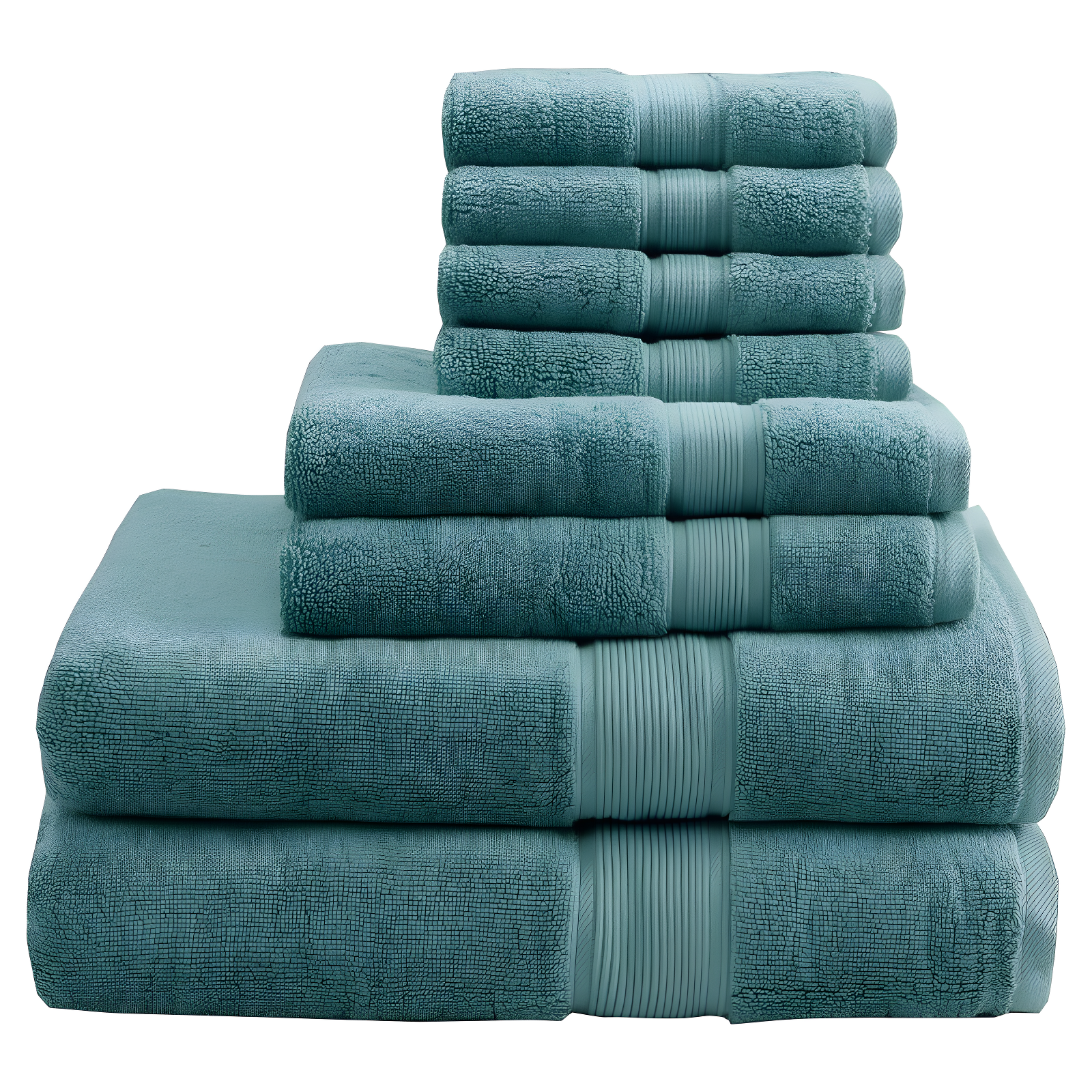 Dusty Green Oversized Turkish Cotton 8-Piece Towel Set