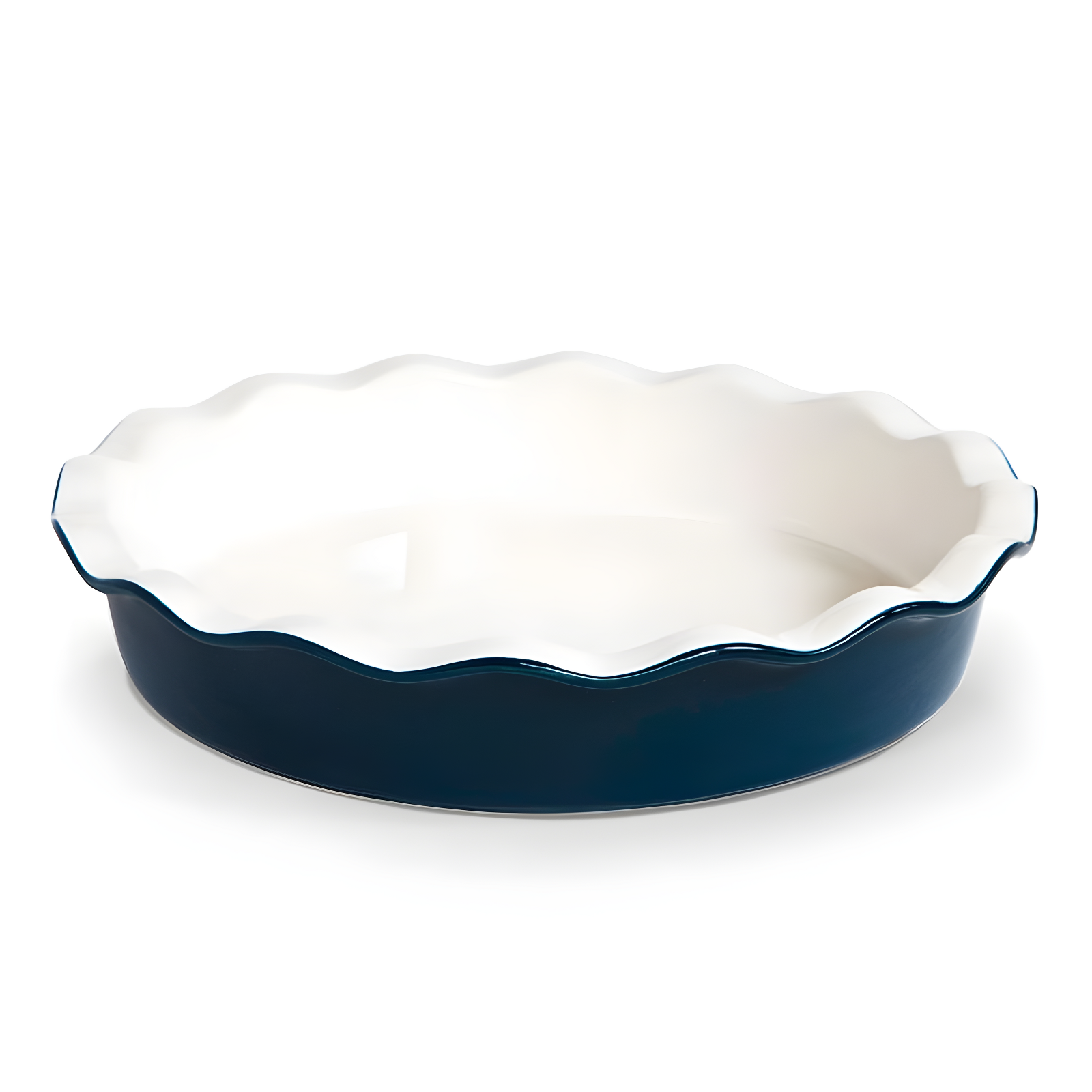 Deep Navy and White Ceramic Nonstick Pie Dish