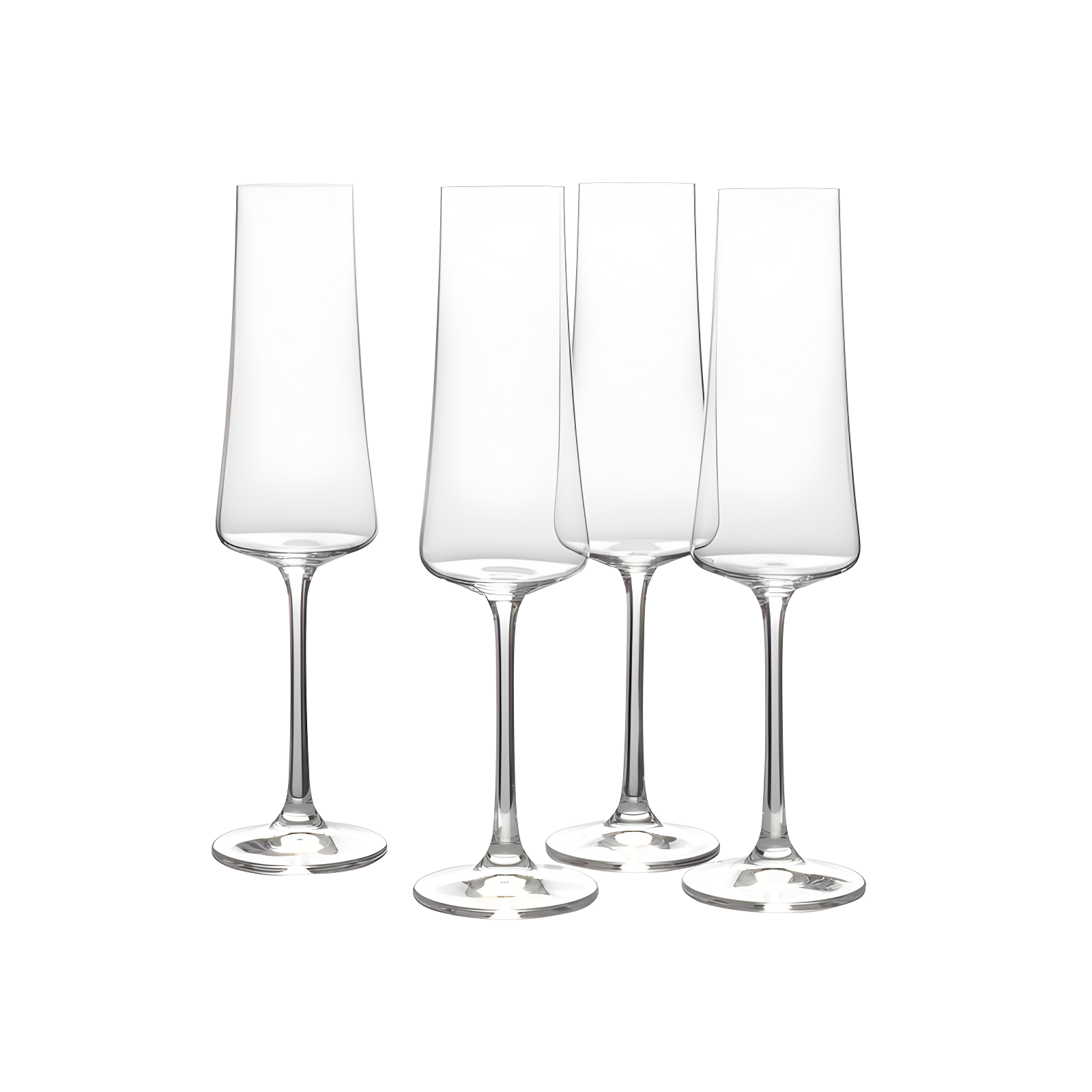 Clear Lead-Free Crystal Champagne Flutes Set of 4