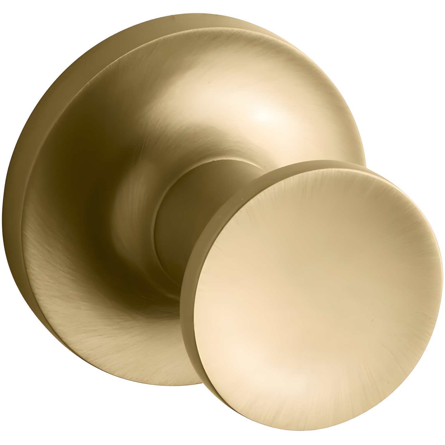 Vibrant Brushed Moderne Brass Round Bathroom Robe Hook