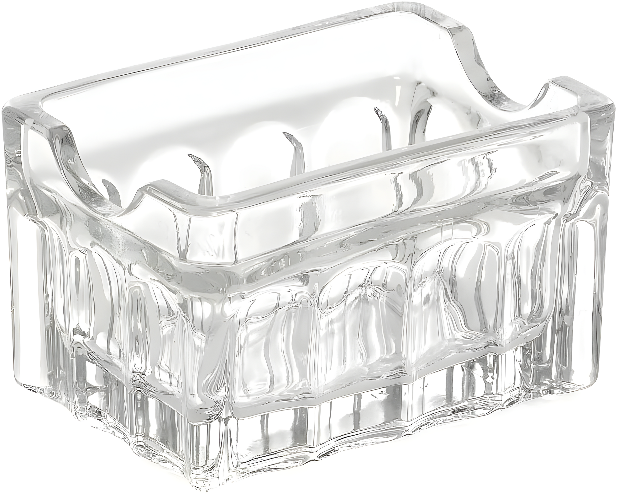 Clear Fluted Glass Sugar Packet Holder