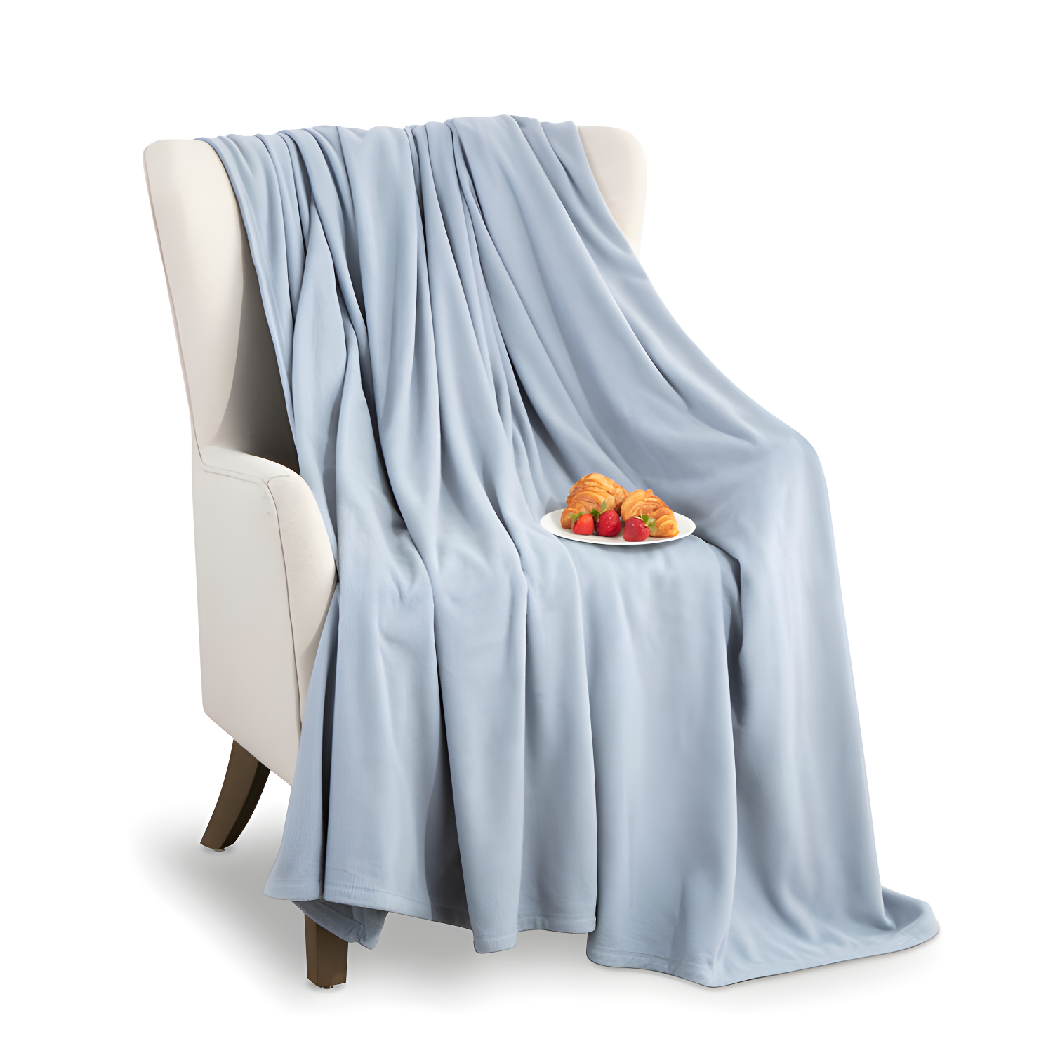 Cozy Comfort Twin-Size Reversible Electric Fleece Throw Blanket in Slate Blue