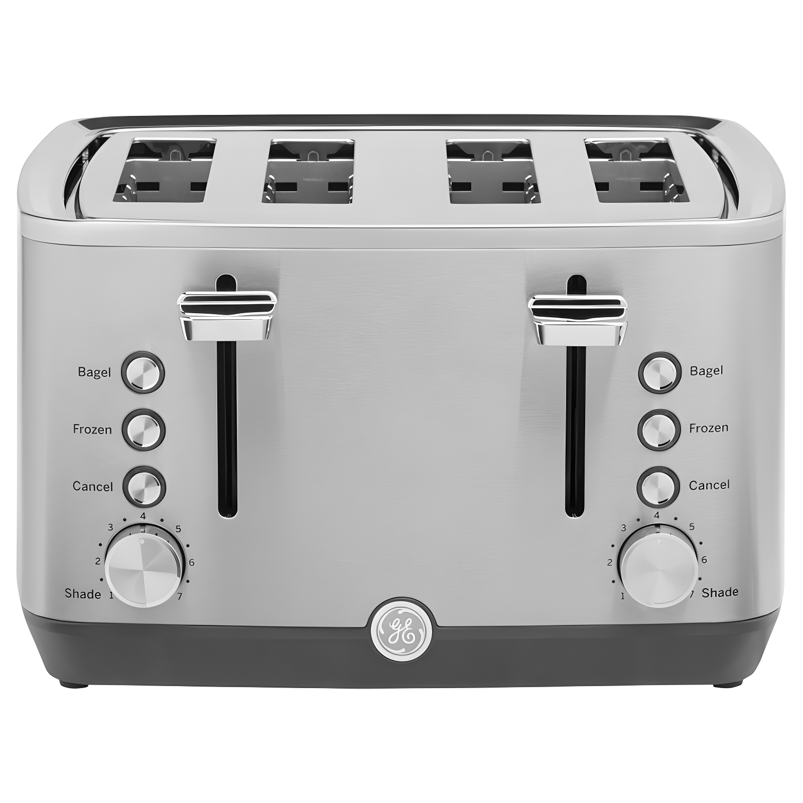 Stainless Steel 4-Slice Toaster with Wide Slots and Crumb Tray