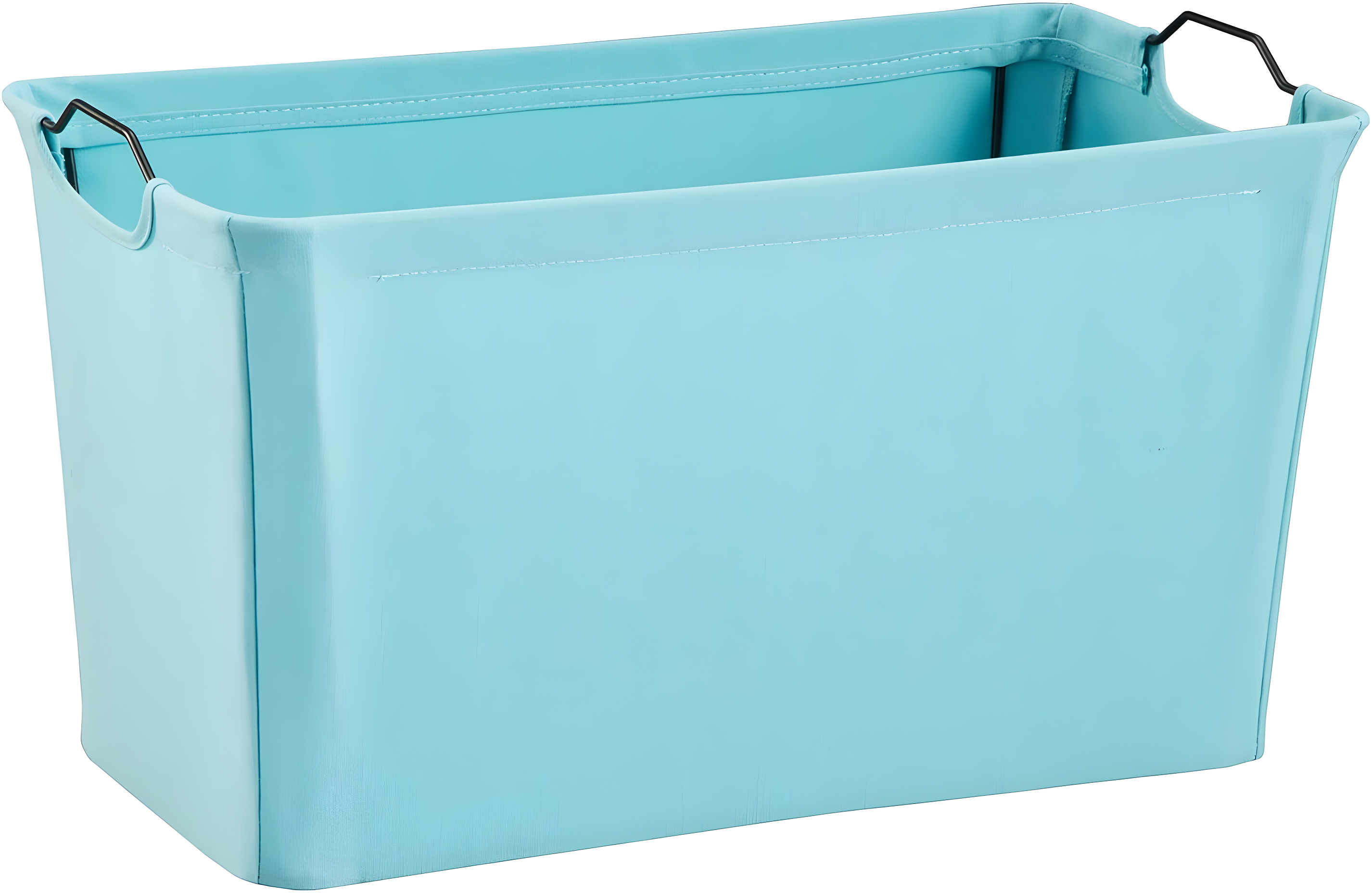 Yellow Fabric Open Top Storage Bin with Wire Handles