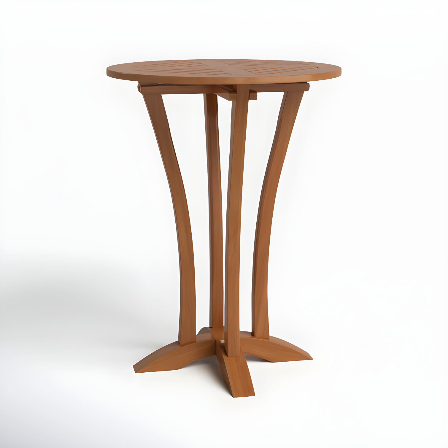 Eco-Friendly Eucalyptus Deluxe Round Bar Table in Brown Umber