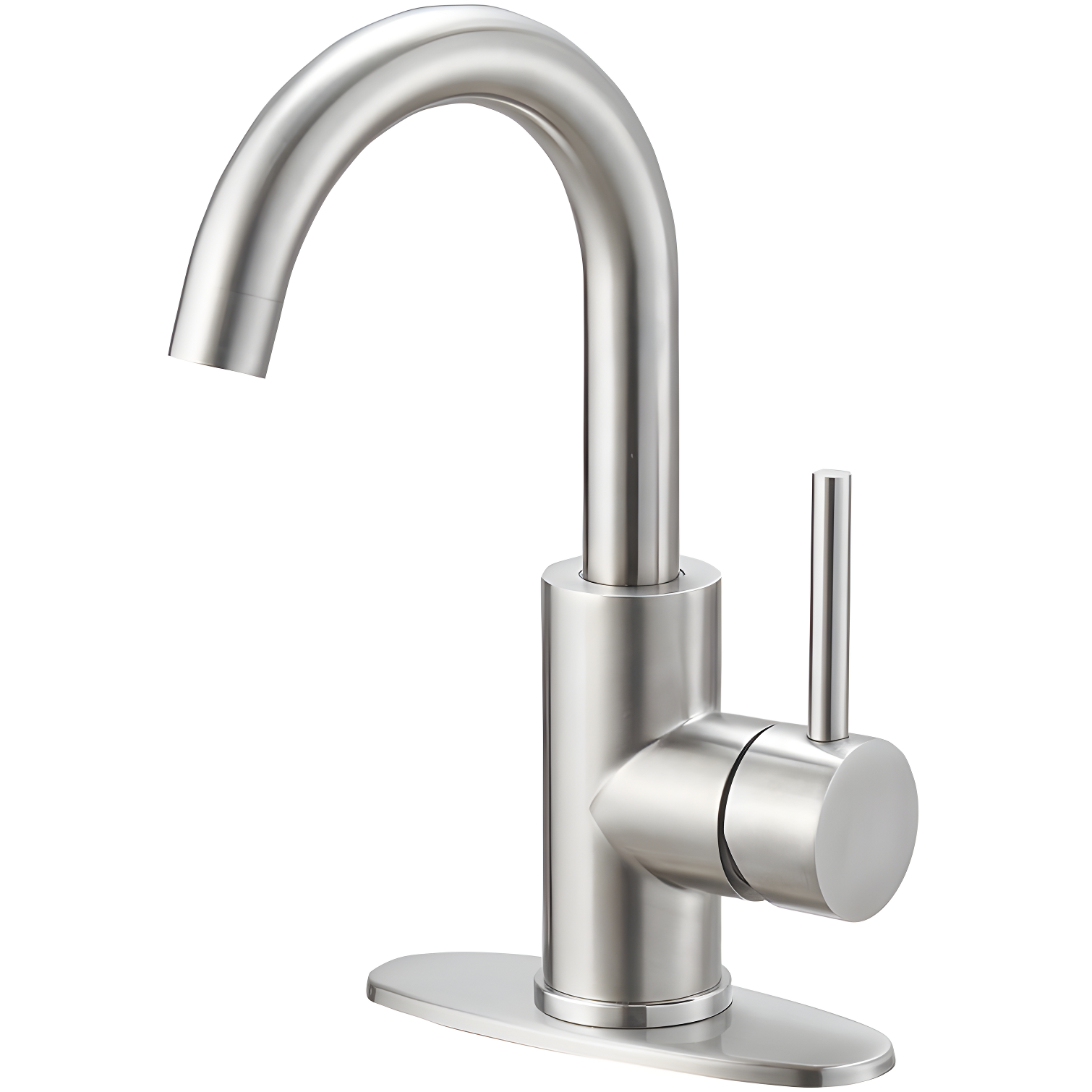 Stainless Steel Single-Handle High Arc Bathroom Faucet