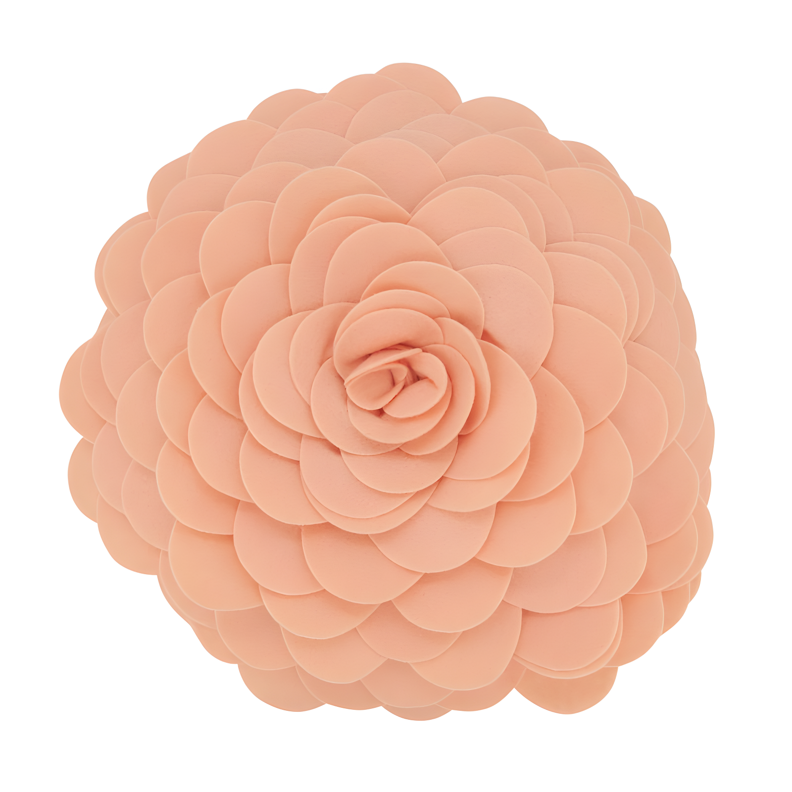 Peach Flower Design Round Throw Pillow