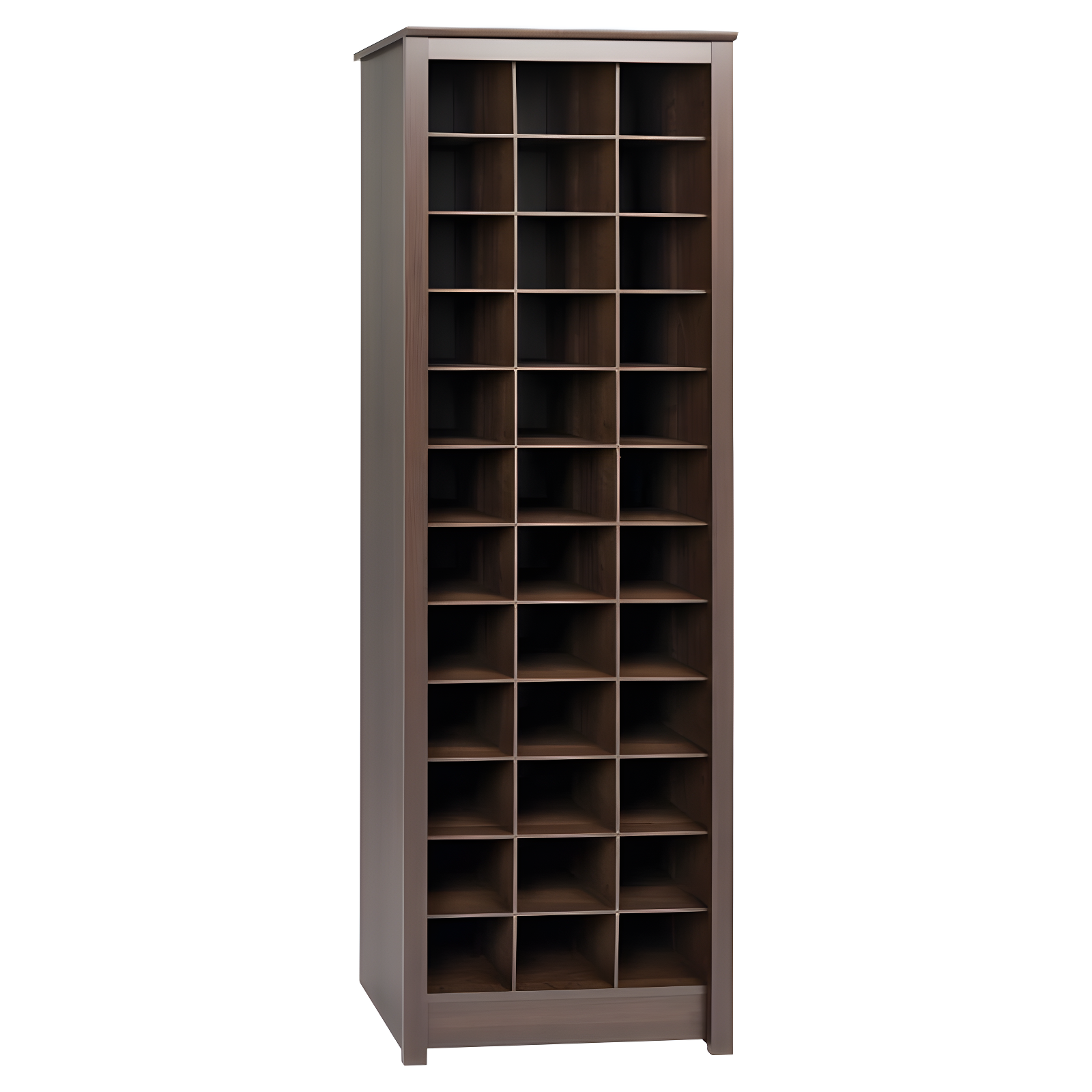 Espresso 36-Cubby Space-Saving Shoe Storage Cabinet