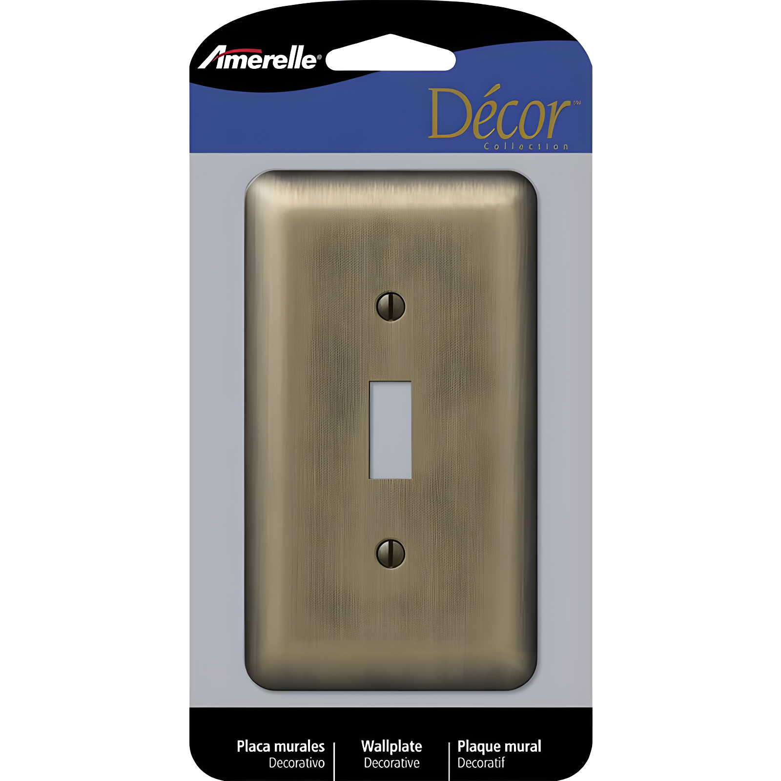 Devon Brushed Brass 1-Gang Stamped Steel Toggle Wall Plate