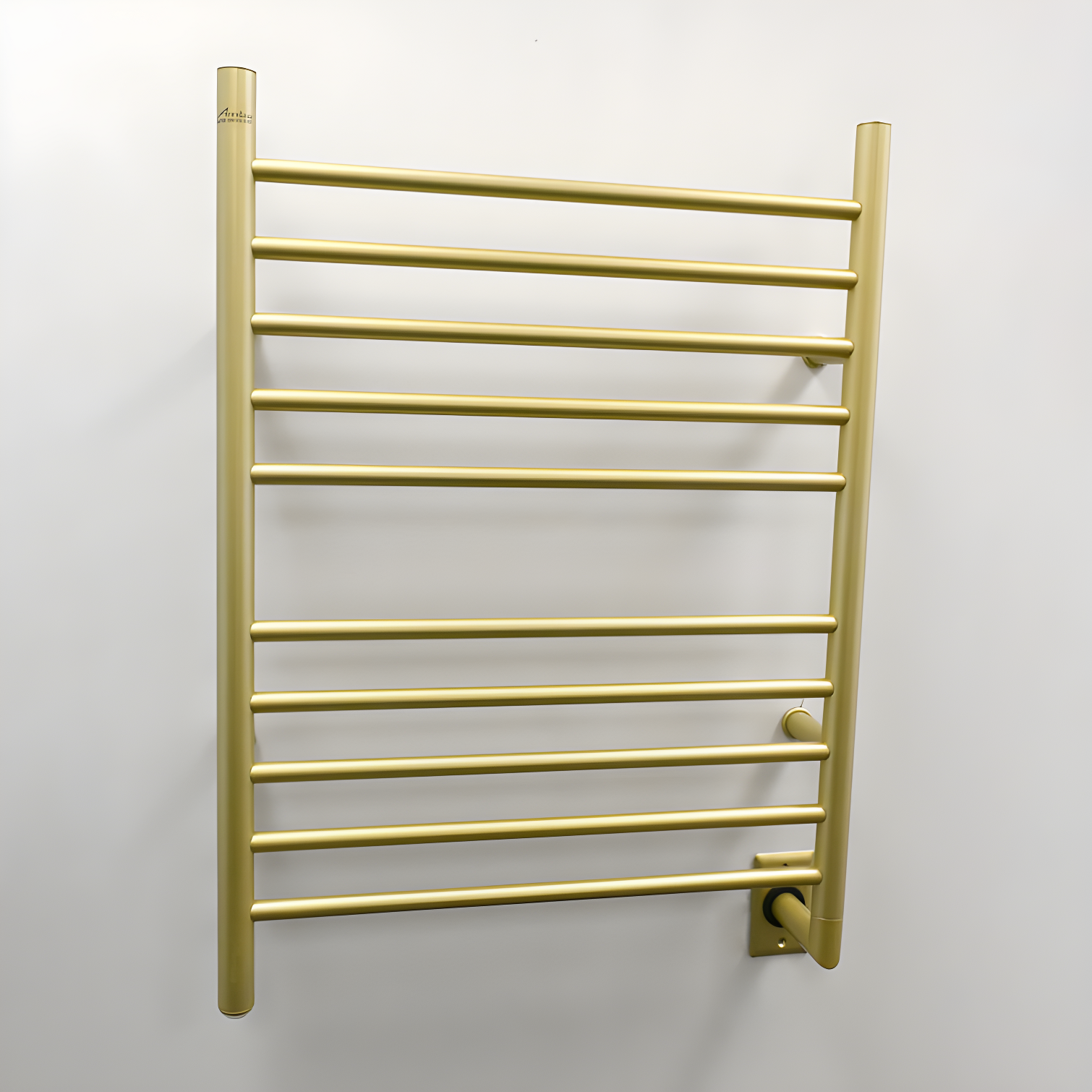 Satin Brass 10-Bar Wall Mounted Electric Towel Warmer