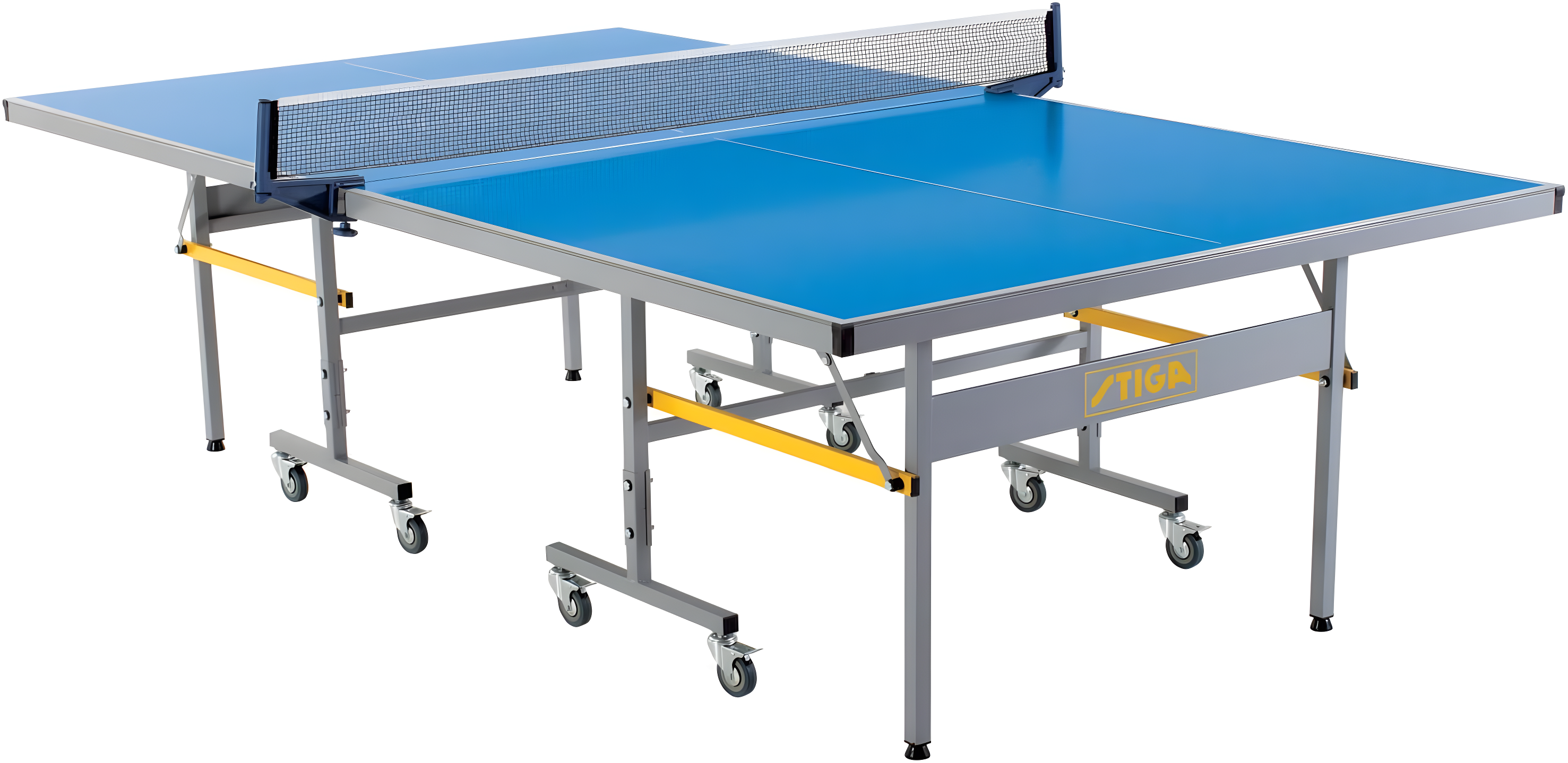 STIGA Blue Aluminum Outdoor Folding Table Tennis Table with Net