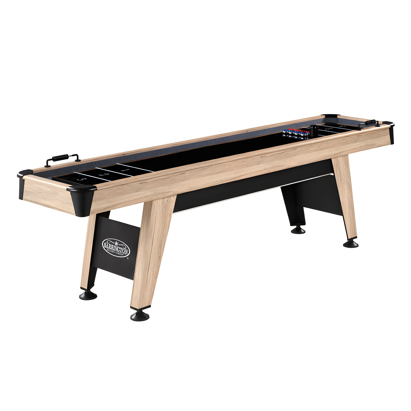 Barrington 9ft Black and Wood Grain Shuffleboard Table