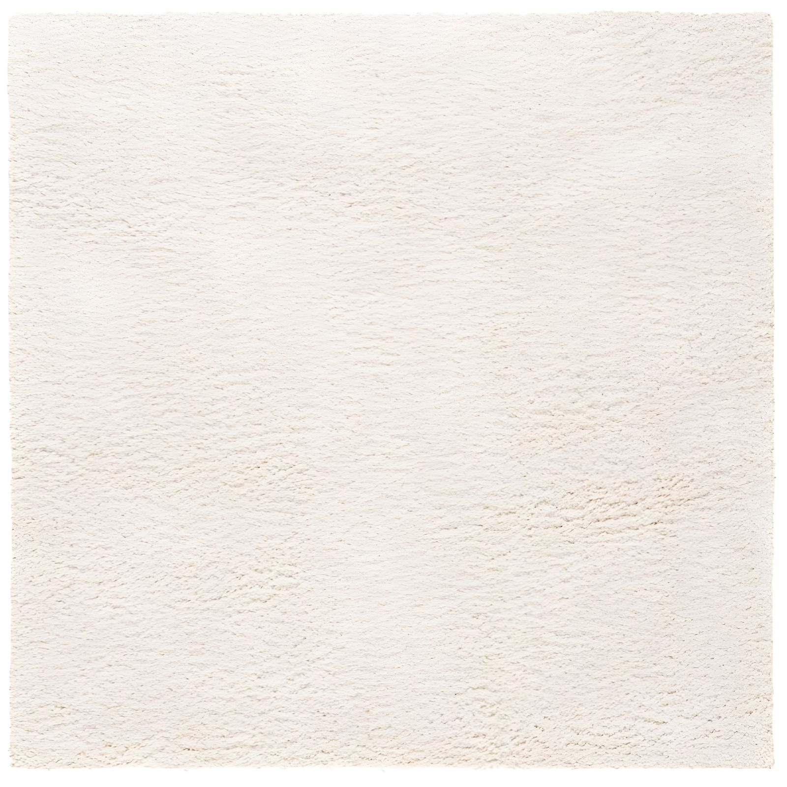 Ivory Square Shag Rug with Stain-Resistant Synthetic Fibers